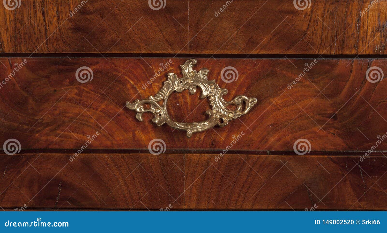 Detail Of An Old Antique Furniture With A Lock Stock Photo Image