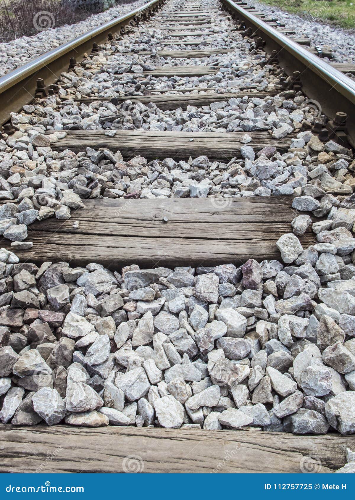old rail on wooden thresholds
