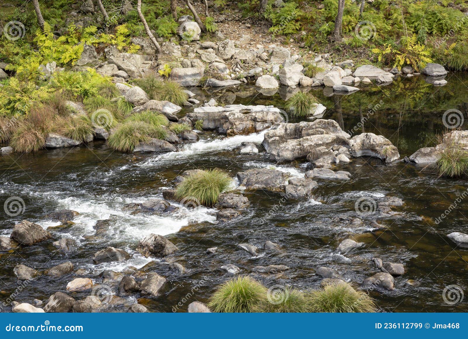 detail of the paiva river at arouca geopark