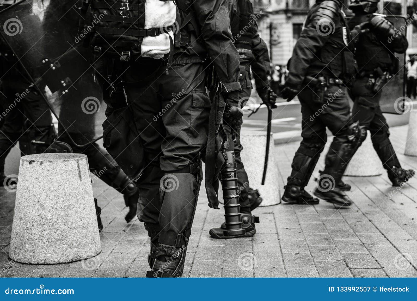 Detail of Police Equipment during Protest in France Stock Image - Image ...