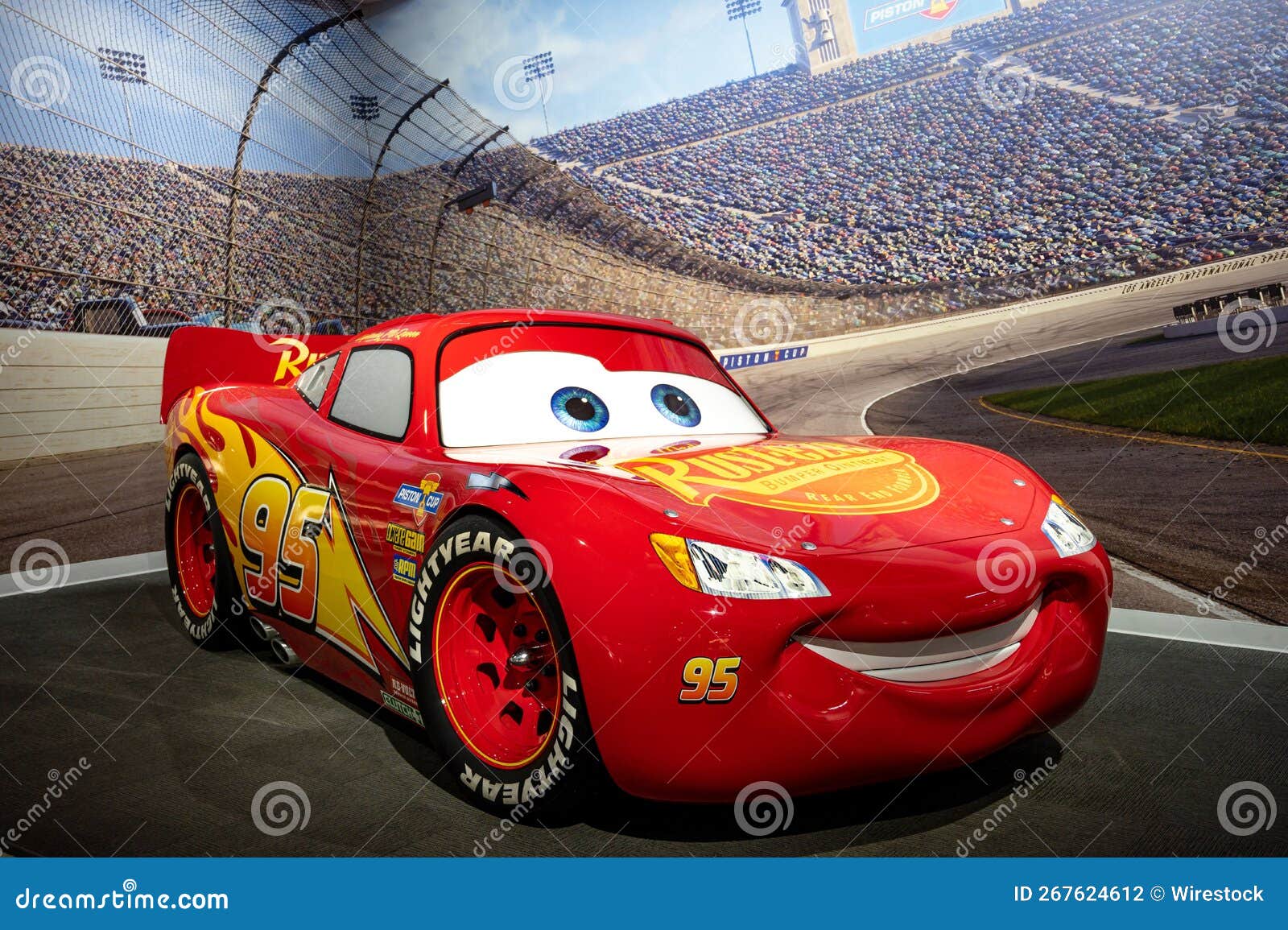 Detail of the Real Car from the Movie Cars, Lightning McQueen in Red Color  on the Race Track Editorial Photography - Image of michigan, lightning:  267624612