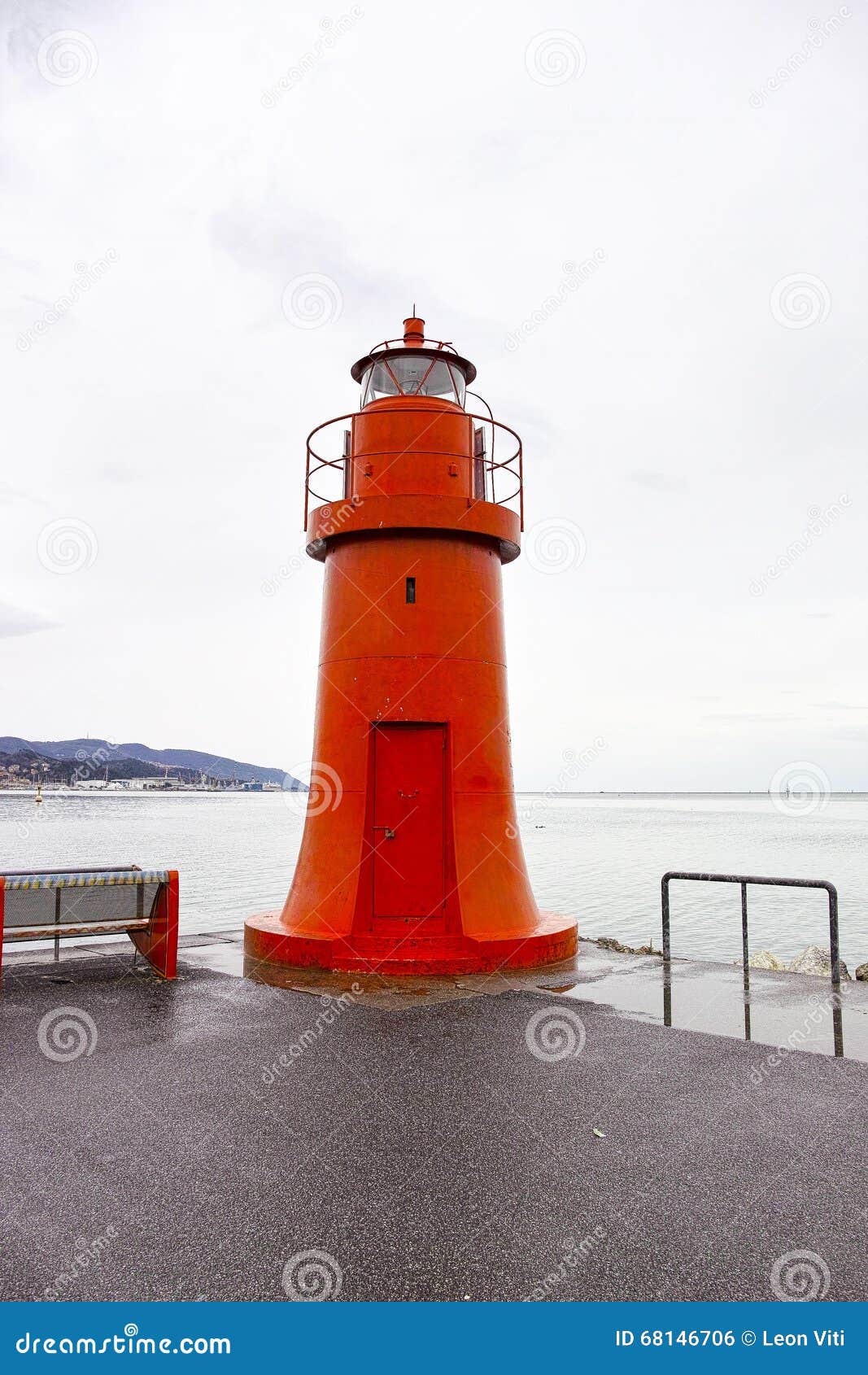 Detail of red light house stock photo. Image of beacon 68146706