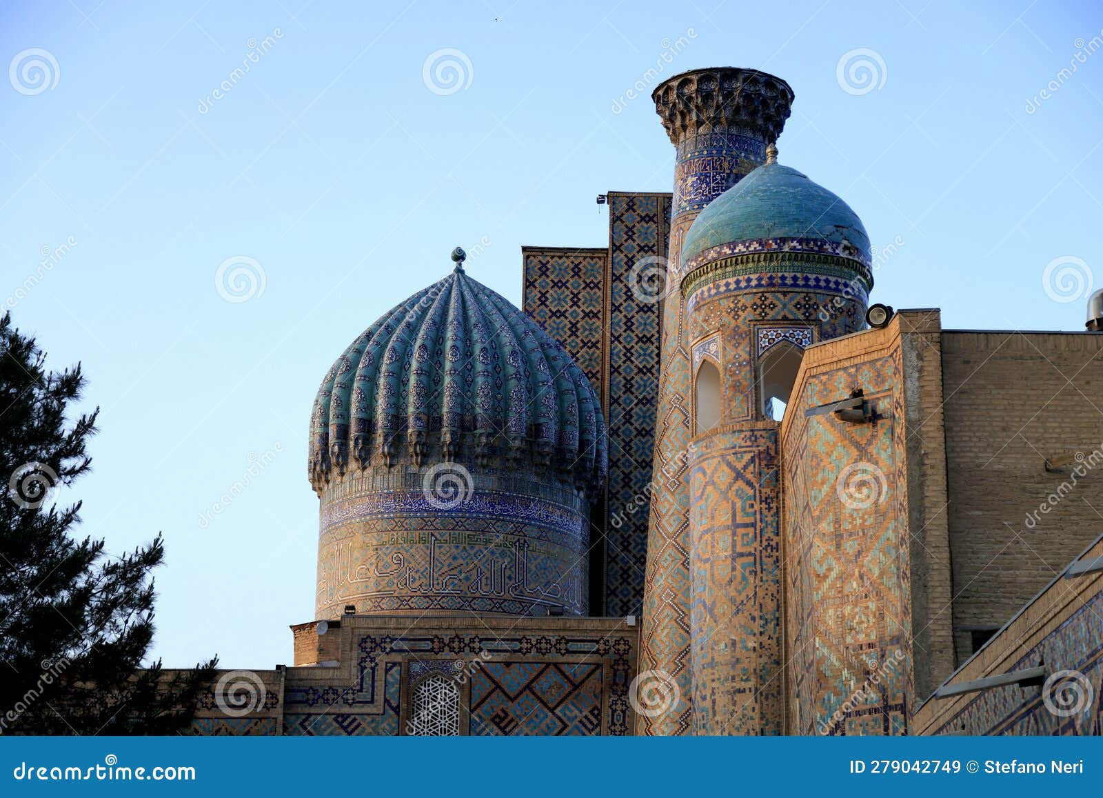 detail of the registan square in samarkand, uzbekistan