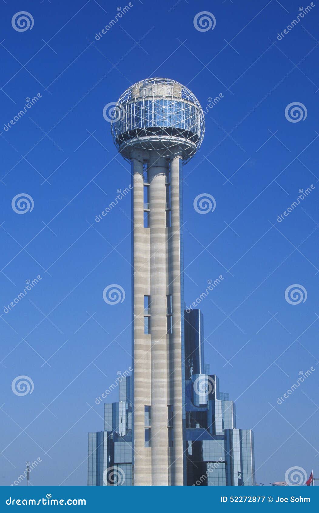 detail of reunion tower in dallas, tx