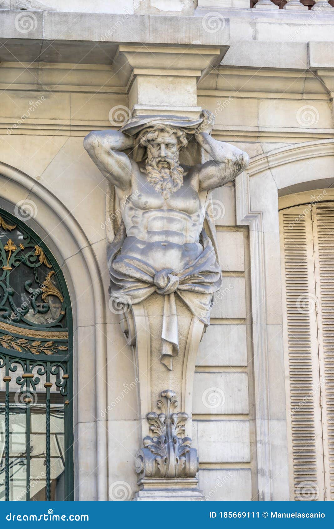 detail of royal academy of medicine building real academia nacional de medicina. madrid, spain