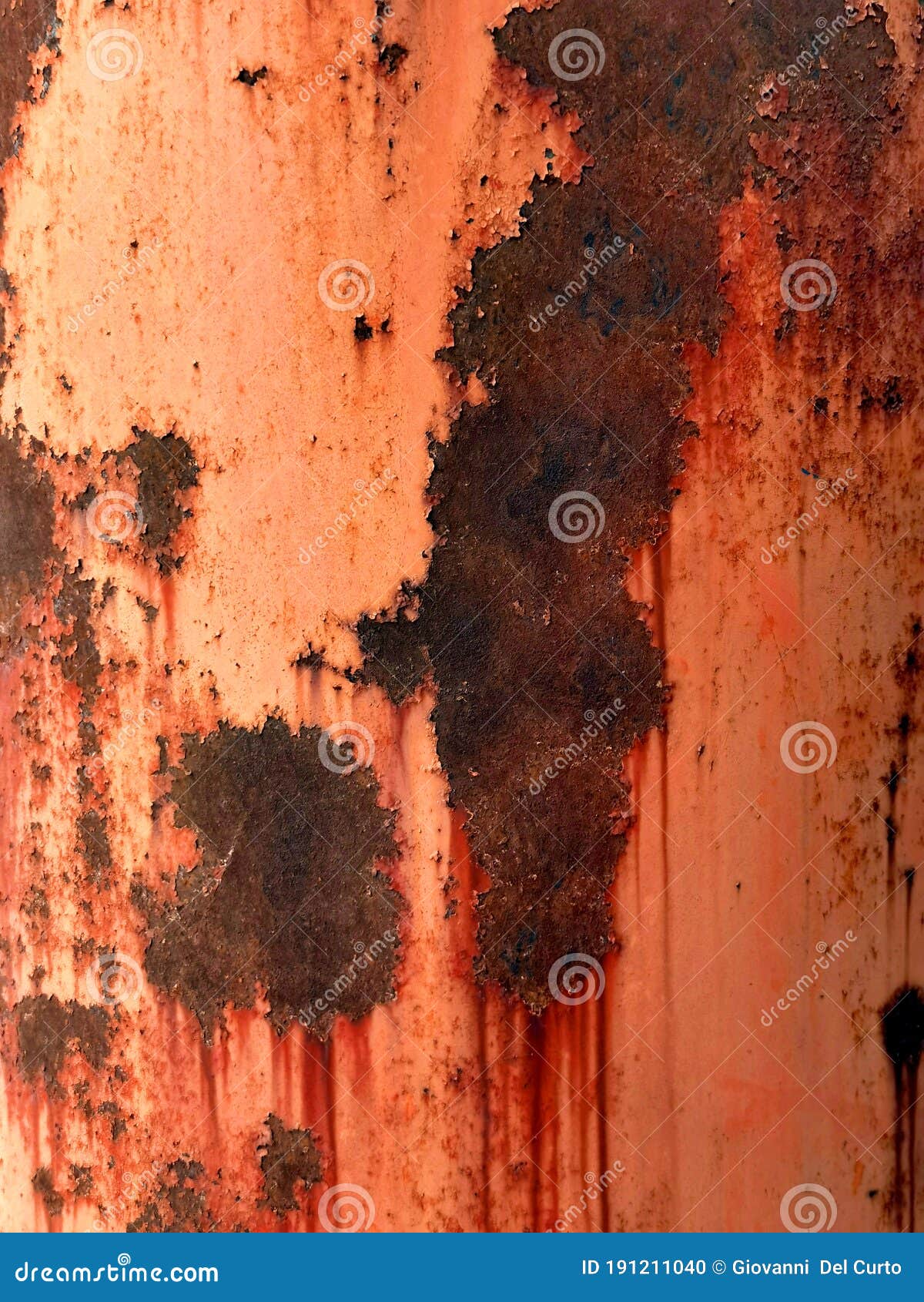 detail of rusty red metal