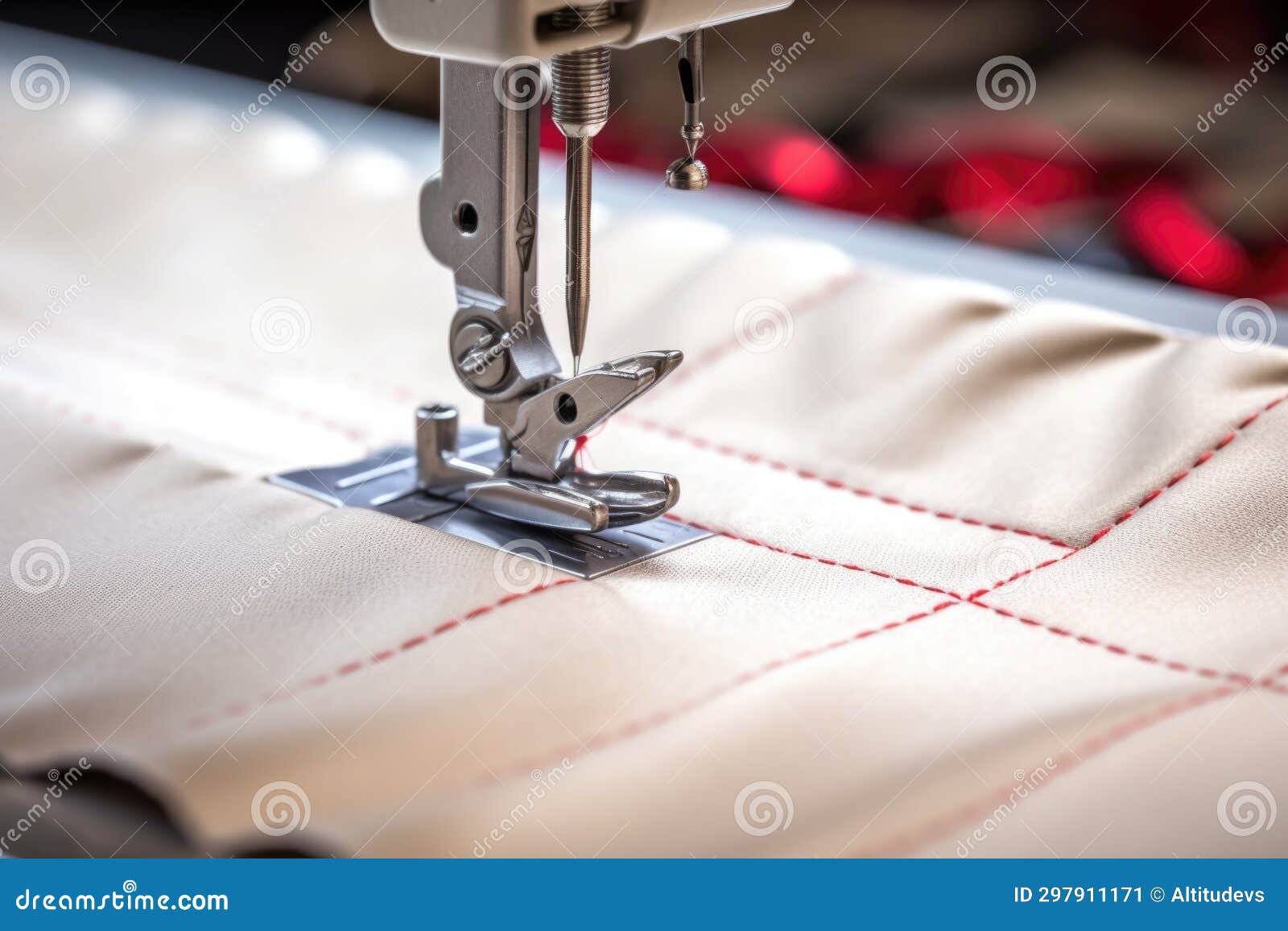 Detail of Sail Stitching on a Sewing Machine Stock Image Image of