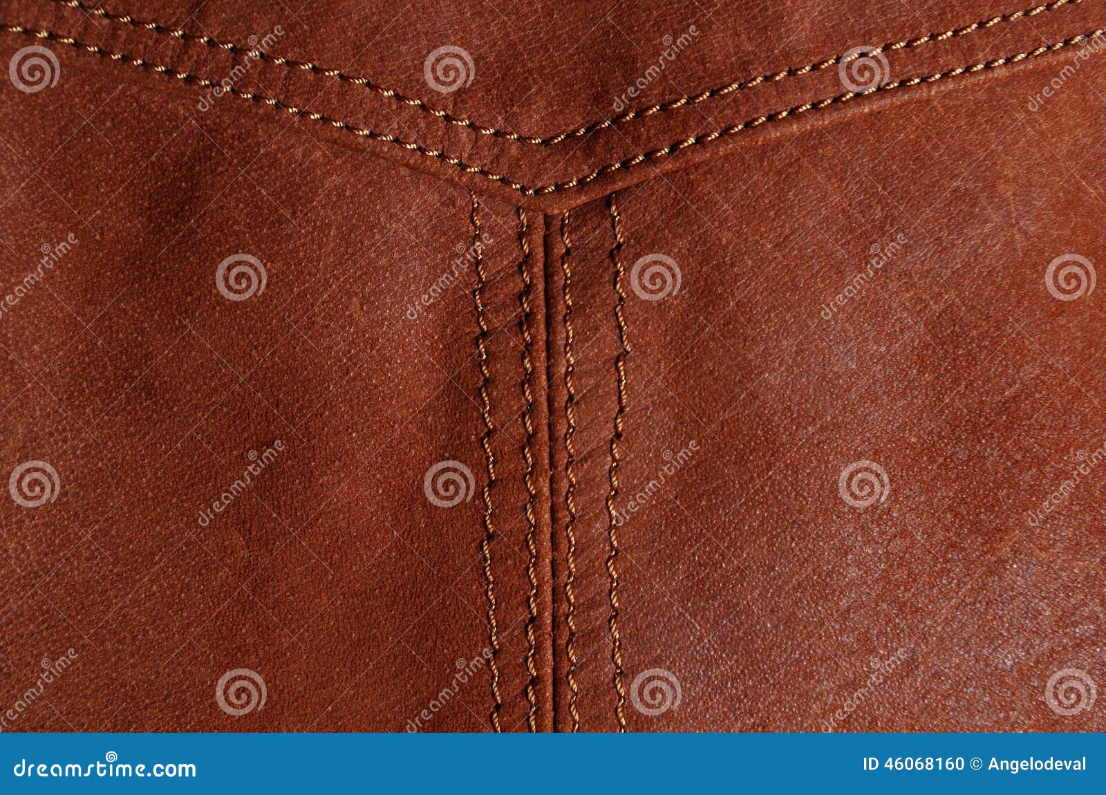 Detail of Seam in Brown Leather Jacket Stock Photo - Image of trends ...