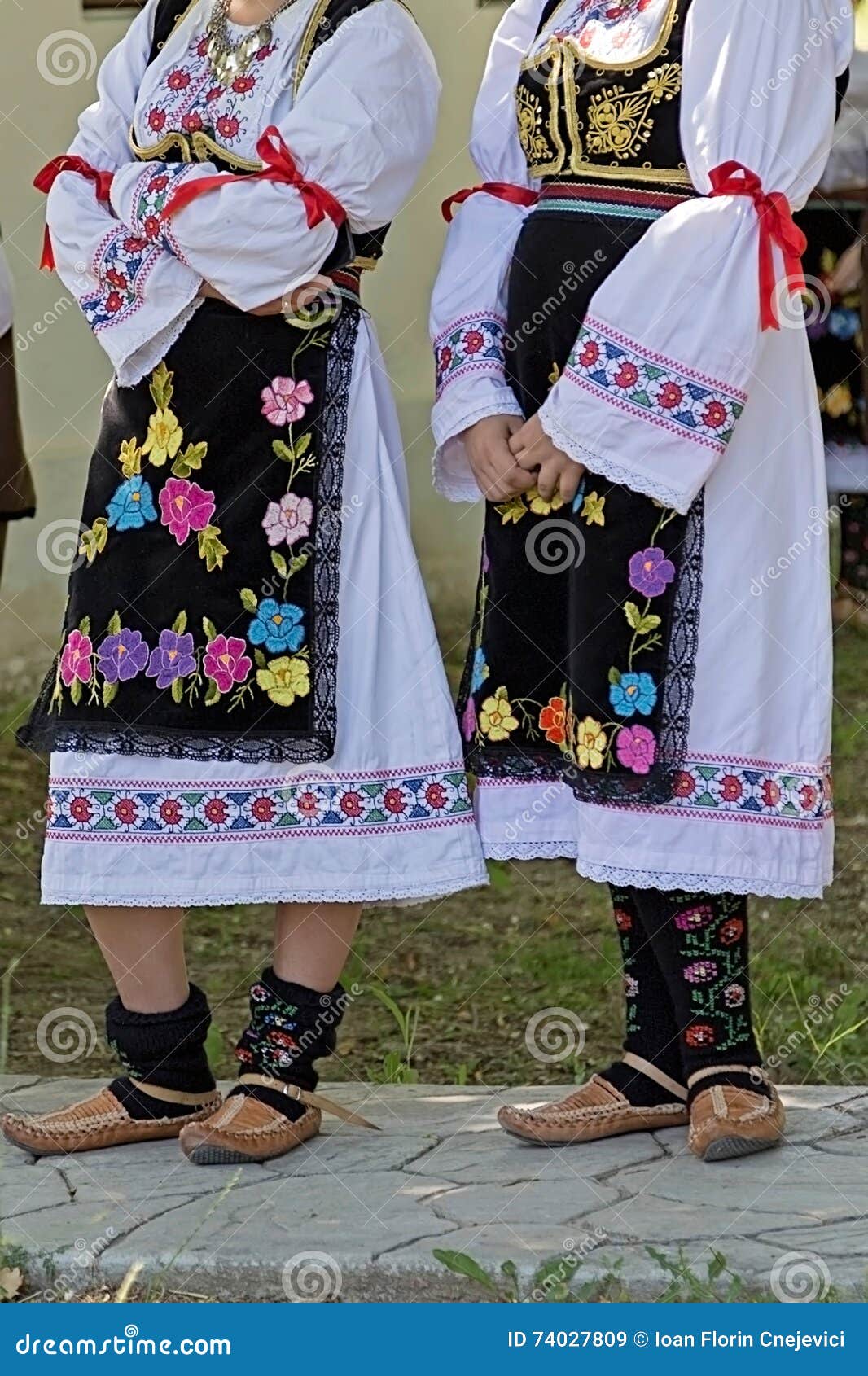 Detail of Serbian Female Folk Costume Stock Image - Image of serbian