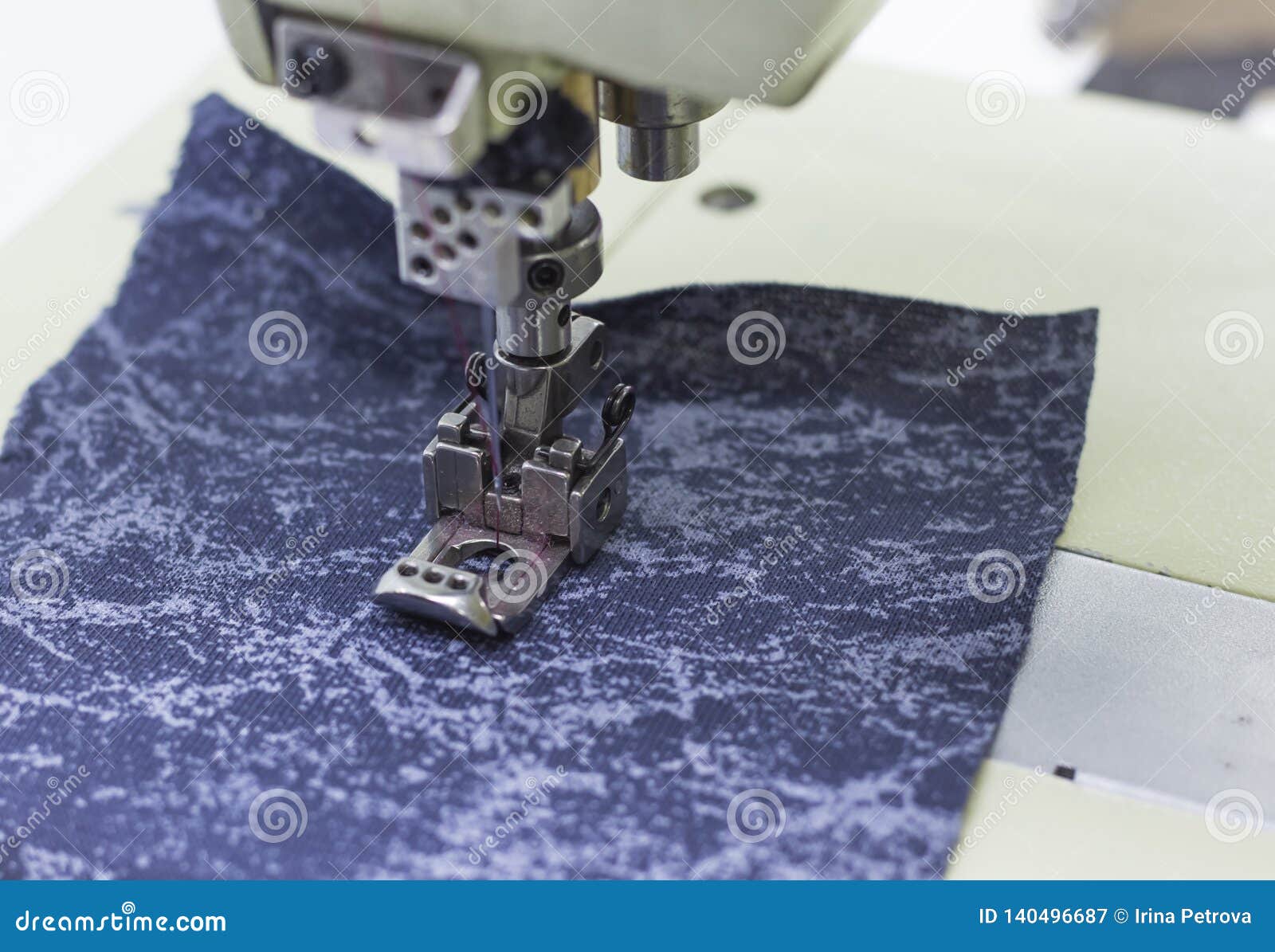 Detail of the Sewing Machine in the Garment Industry Stock Image
