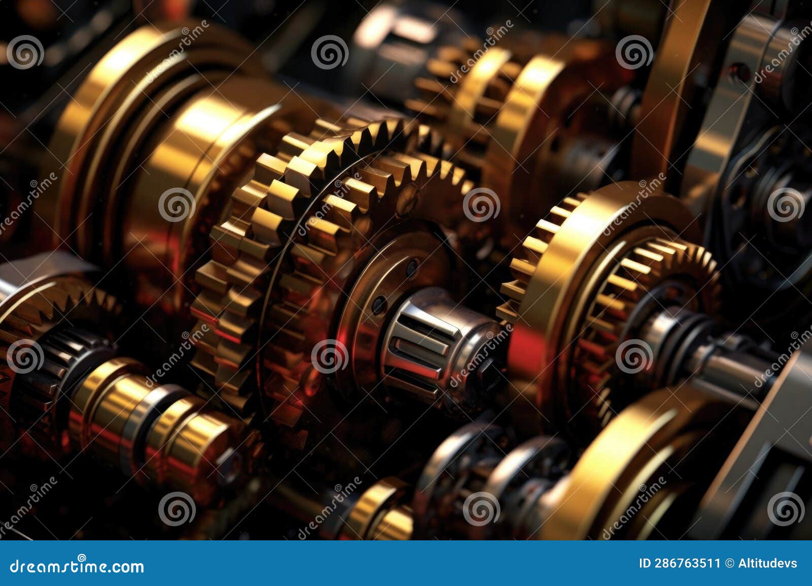 Detail Shot of Engine Pistons and Gears in Motion Stock Image Image