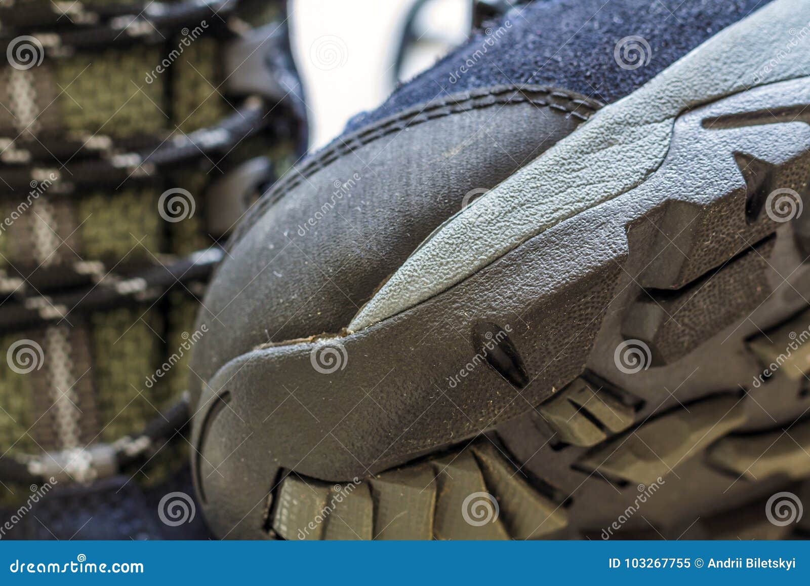 Detail Shot of Fragmrnt of New Fashionable Hiking Mountain Boot. Stock ...