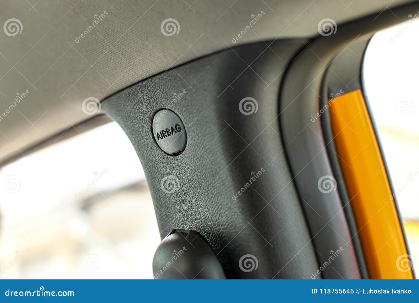 Detail on Side Airbag Unit Placement in the Car. Stock Photo Image of life, active 118755646