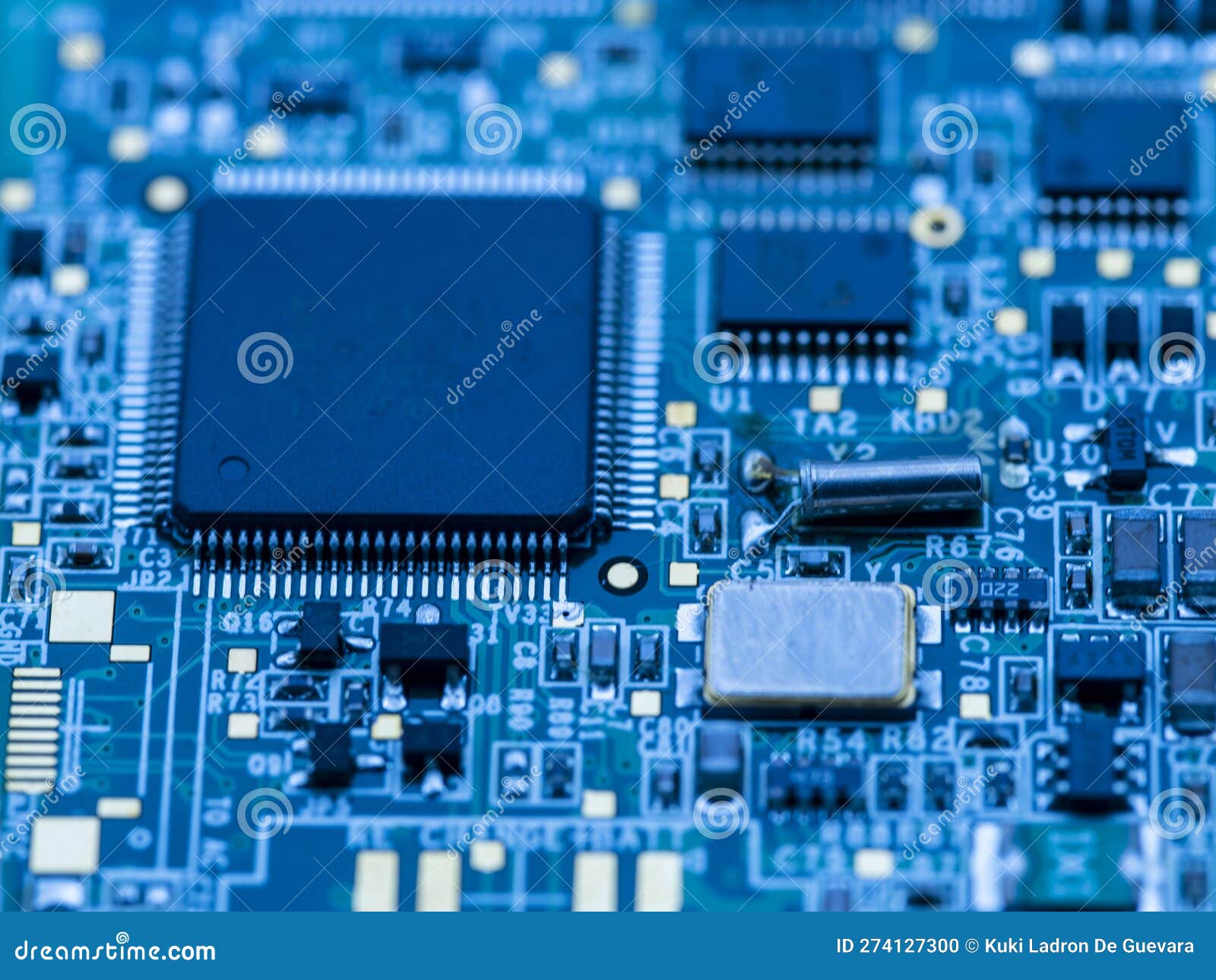 detail of some of the components on an electronic board