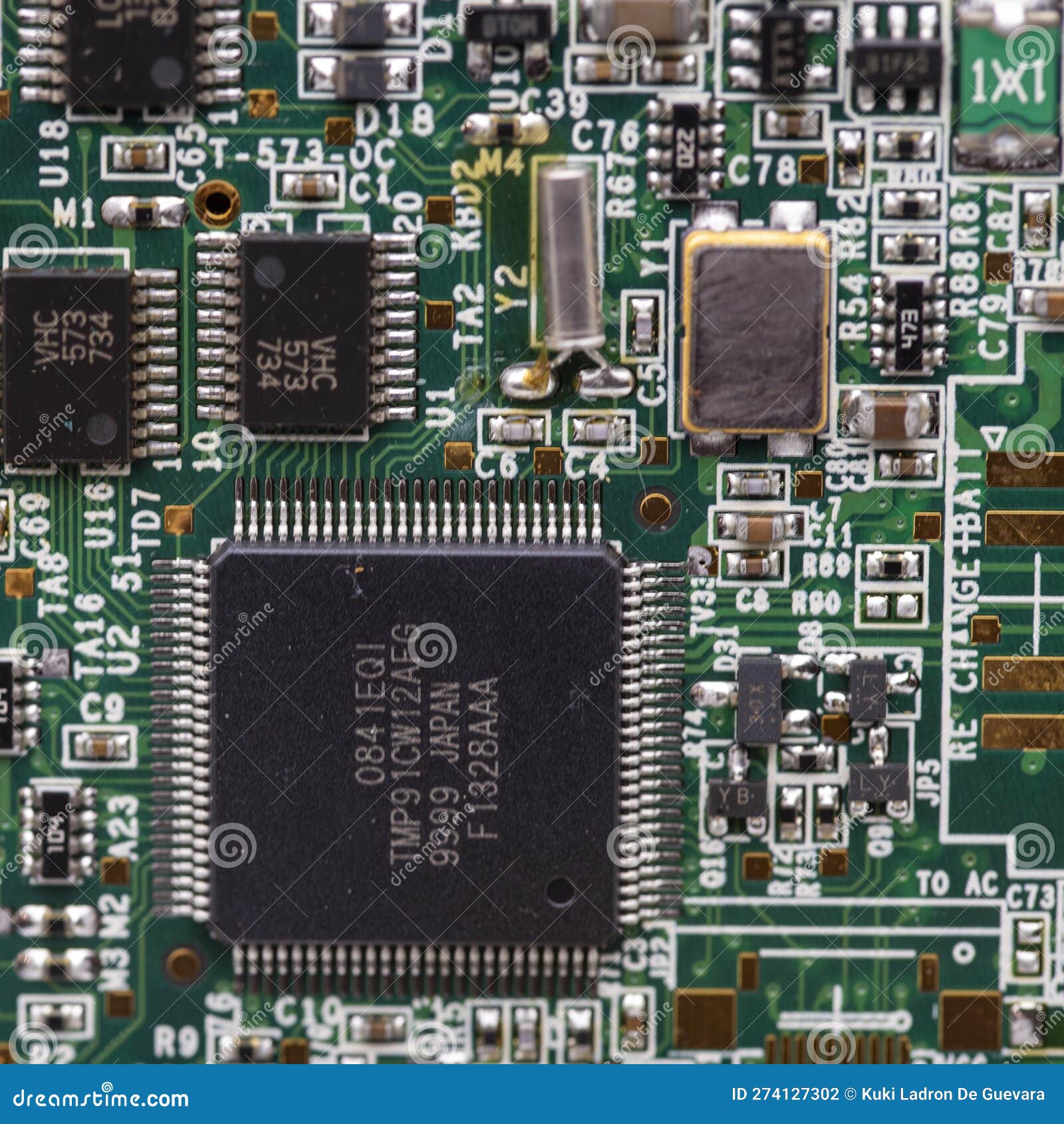 detail of some of the components on an electronic board