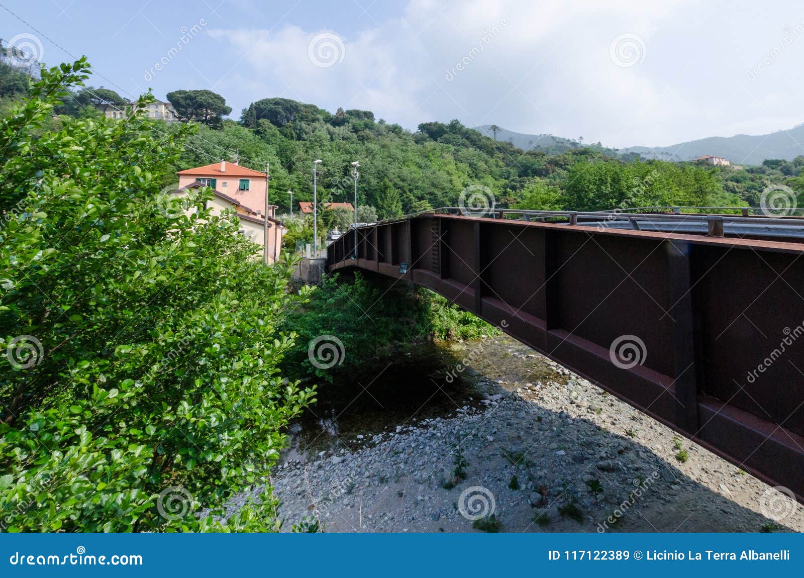 steel bridge on the stream