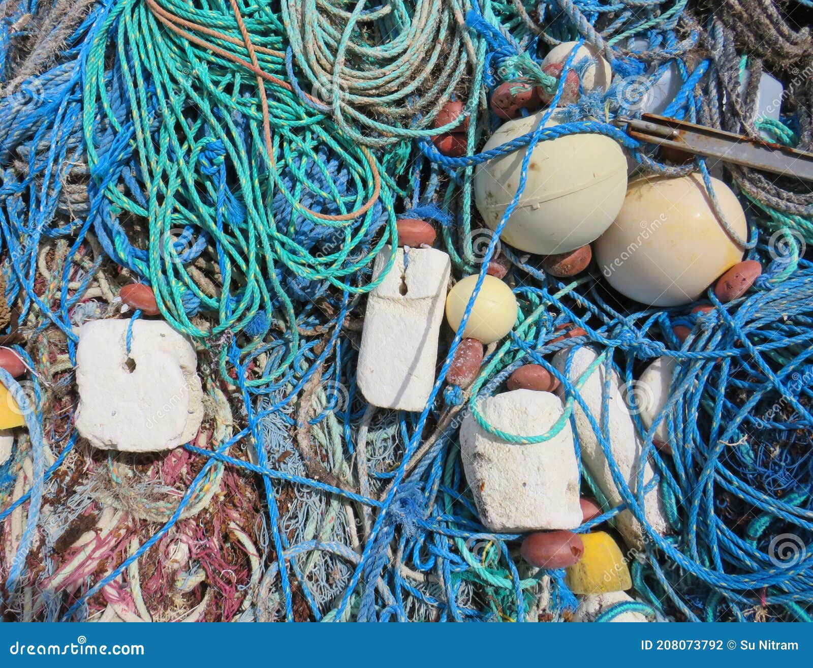 Detail of Tangle of Old Fishing Ropes and Polystyrene Buoys. Ropes and  Buoys, Caribbean Artisanal Fishing Tackle. Inshore Sea Stock Photo - Image  of idled, inshore: 208073792