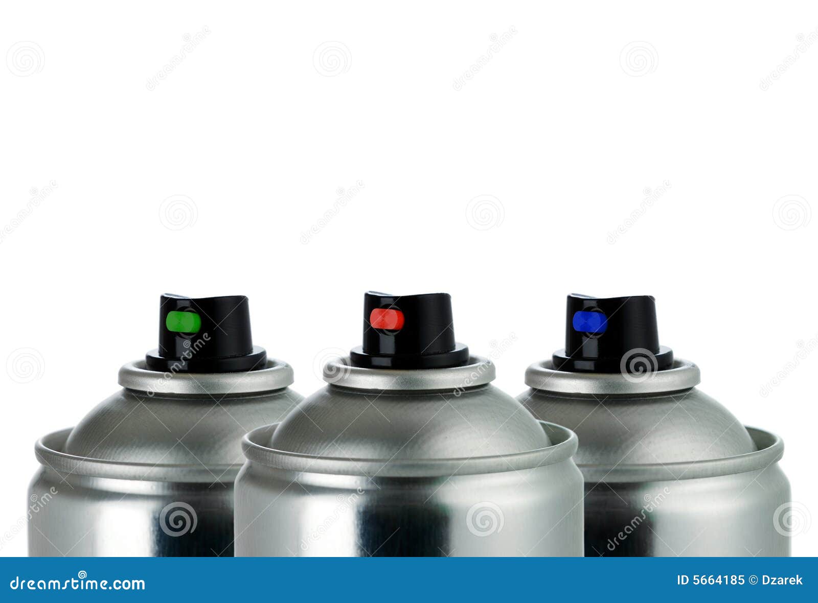 detail of three aerosol cans