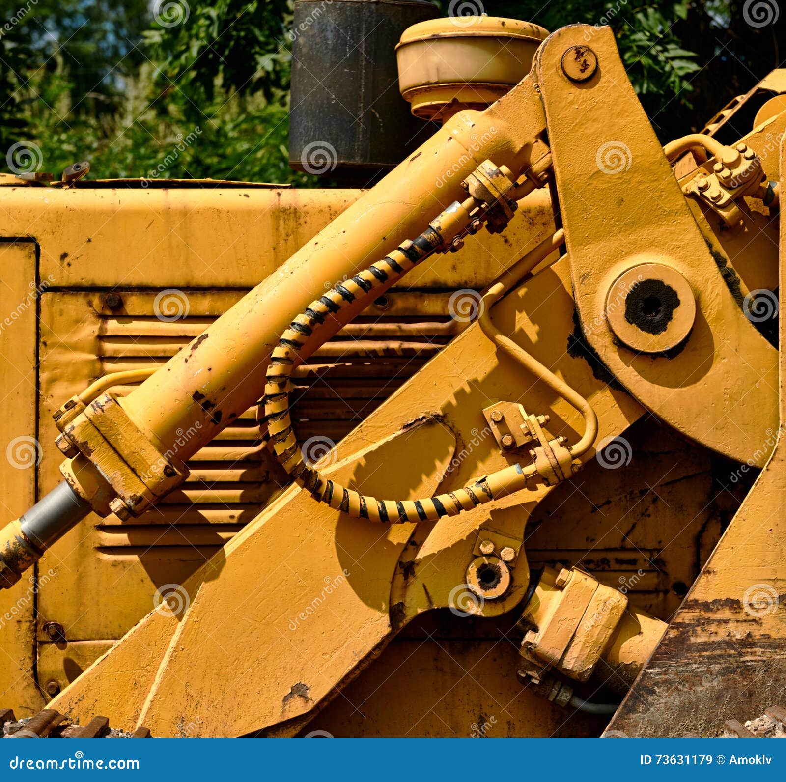 Detail of Tractor Hydraulic Stock Image Image of closeup, cylinders