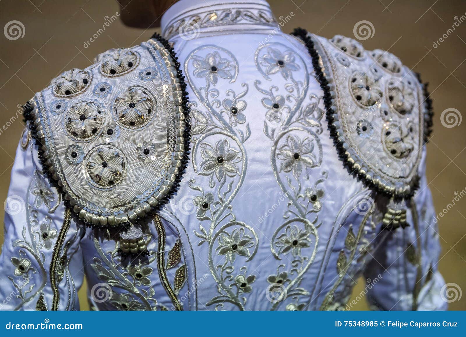 detail of the traje de luces or bullfighter dress