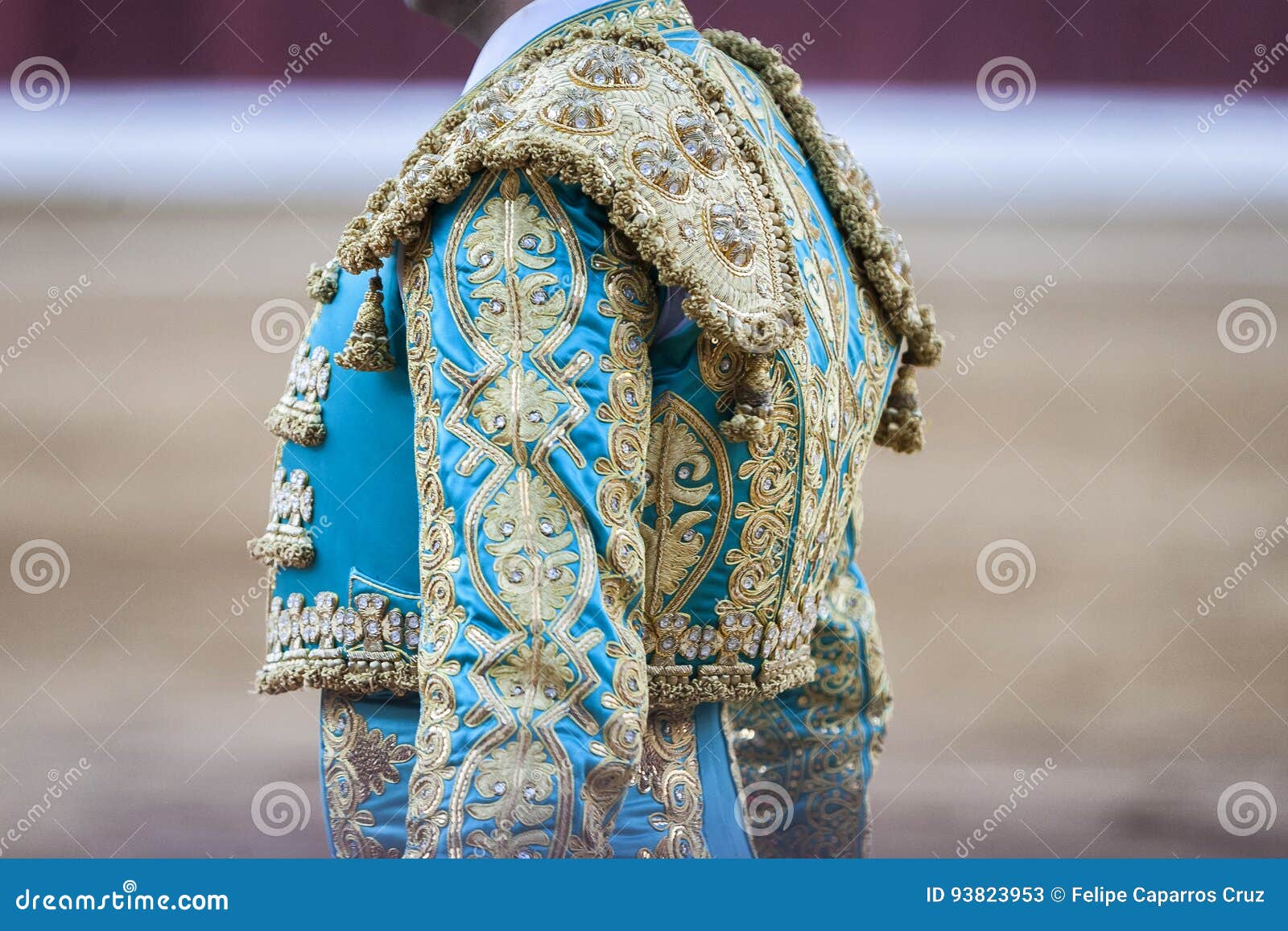 detail of the `traje de luces` or bullfighter dress
