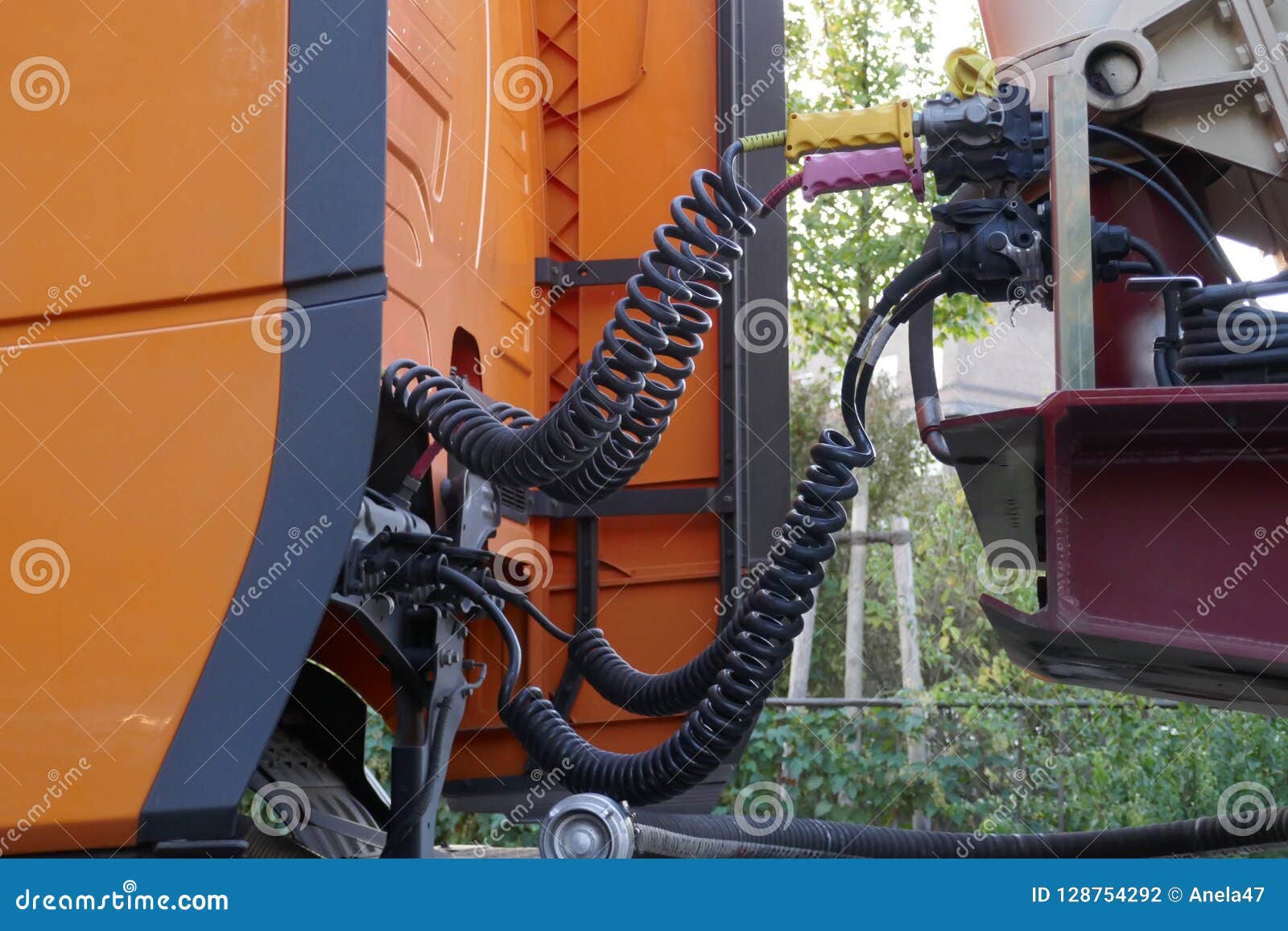 Detail of a Truck. Hydraulics 24V Stock Photo Image of road, attach 128754292