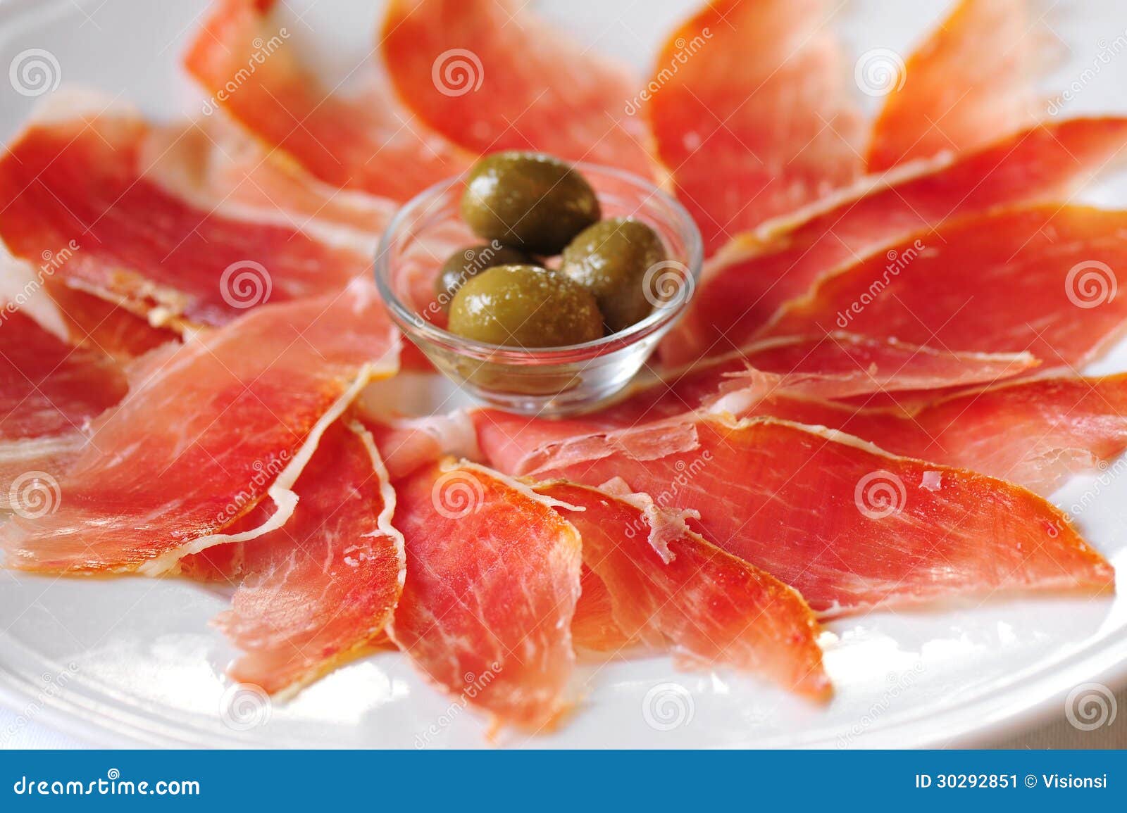 Detail van prosciutto/Ham stock afbeelding. Image of italië 30292851
