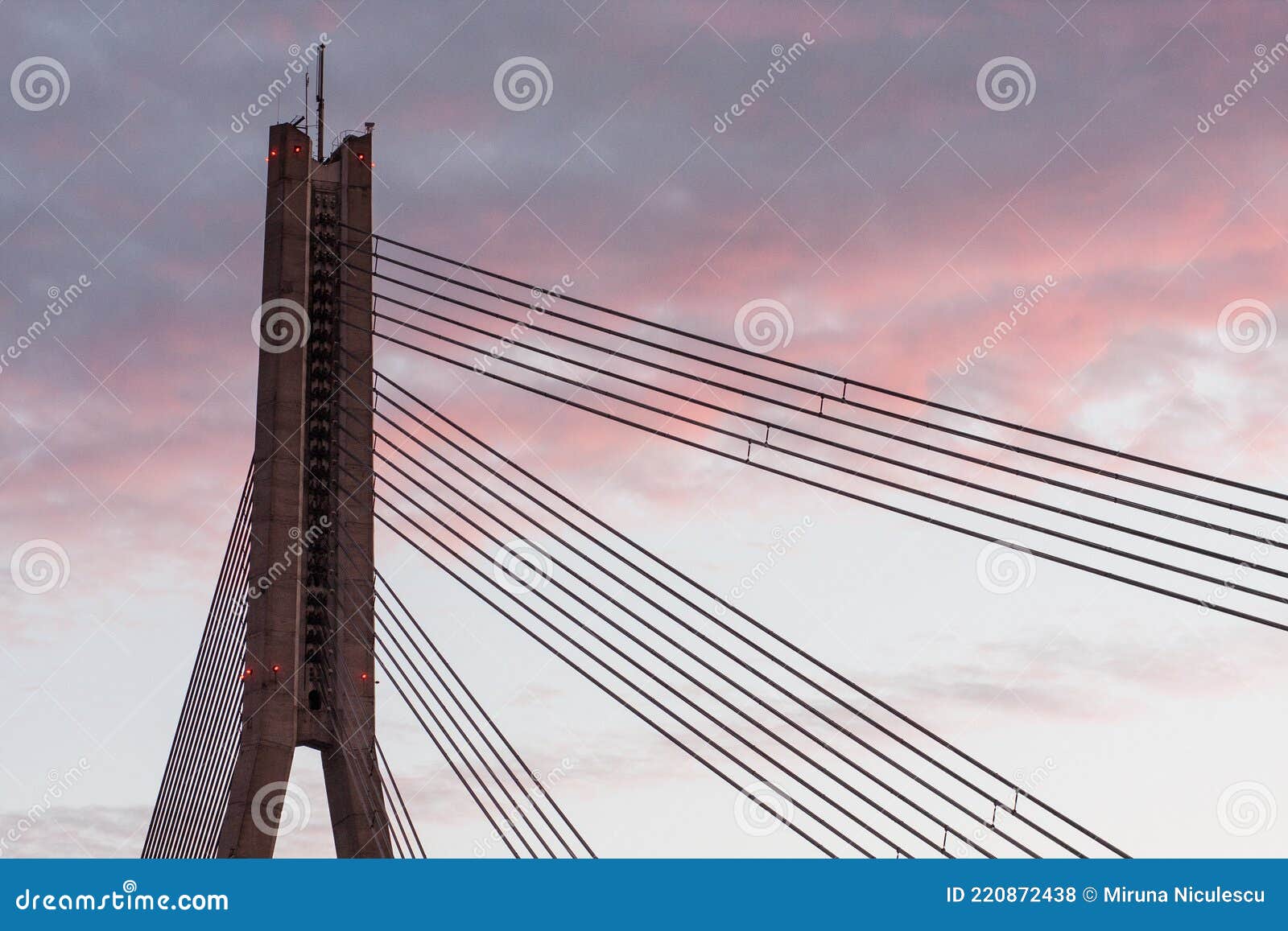 detail of vanÃÂ¡u bridge on the river daugava, in riga, latvia