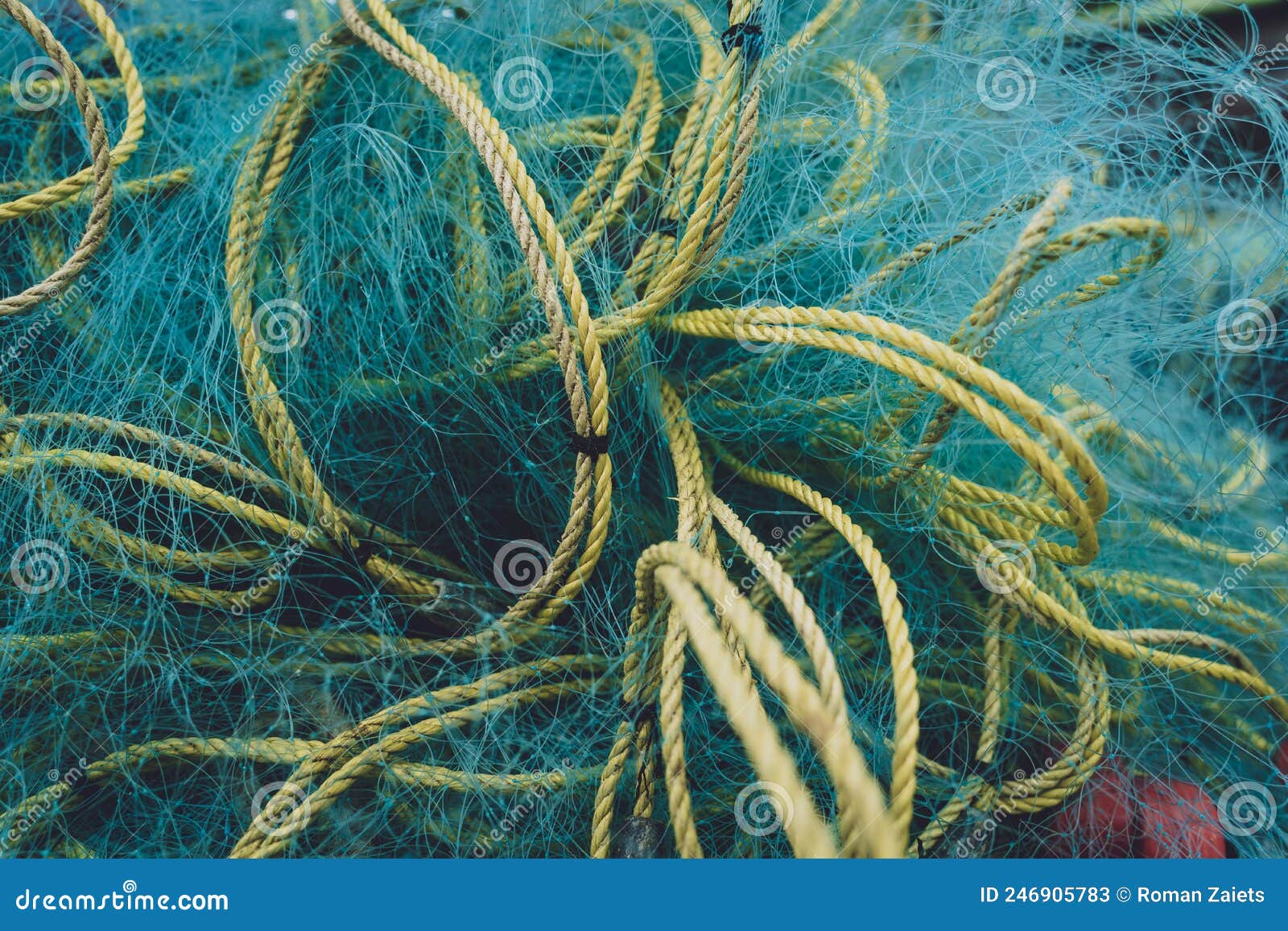 Detail View and Background of Used Fishing Nets Stock Image - Image of  knot, nautical: 246905783