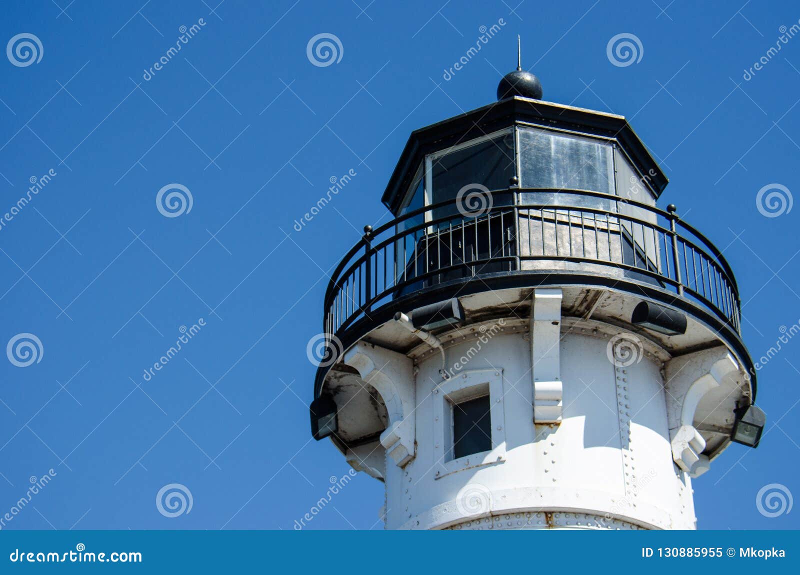 Detail View of Duluth Minnesota Canal Park Lighthouse Stock Image