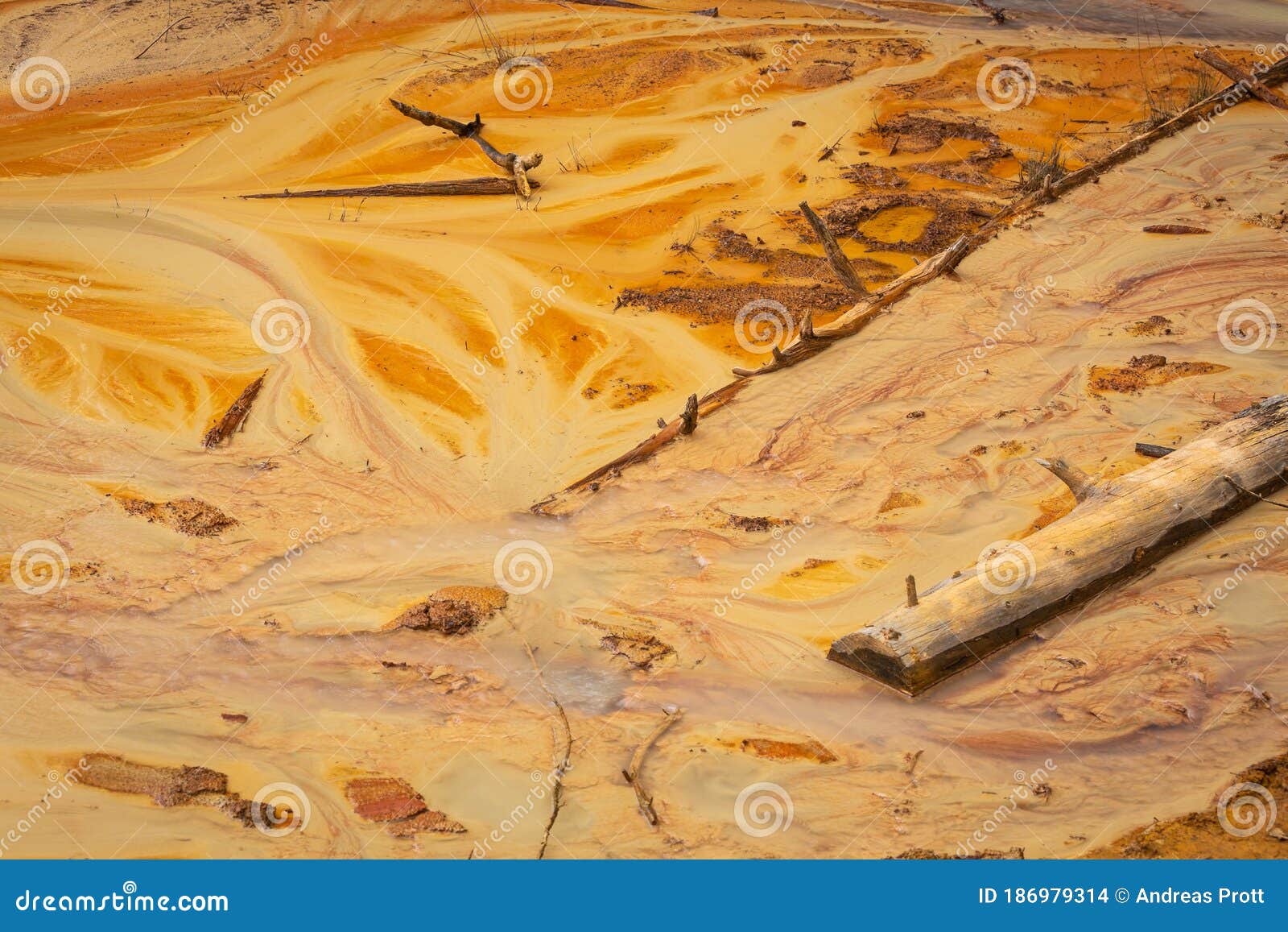 detail view of the `ocre beds` in kootenay national park, british columbia, canada