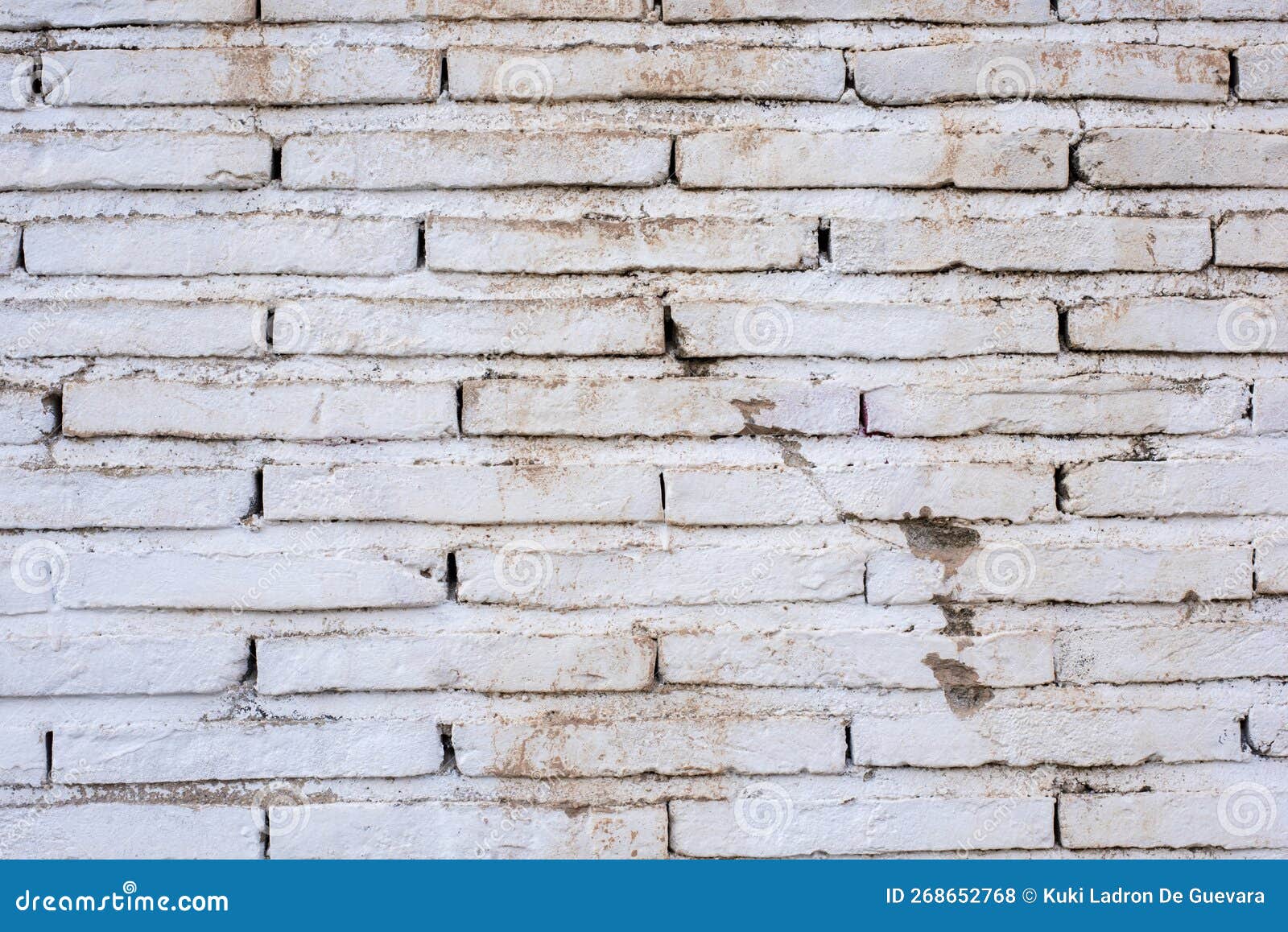 wall made with white stained bricks