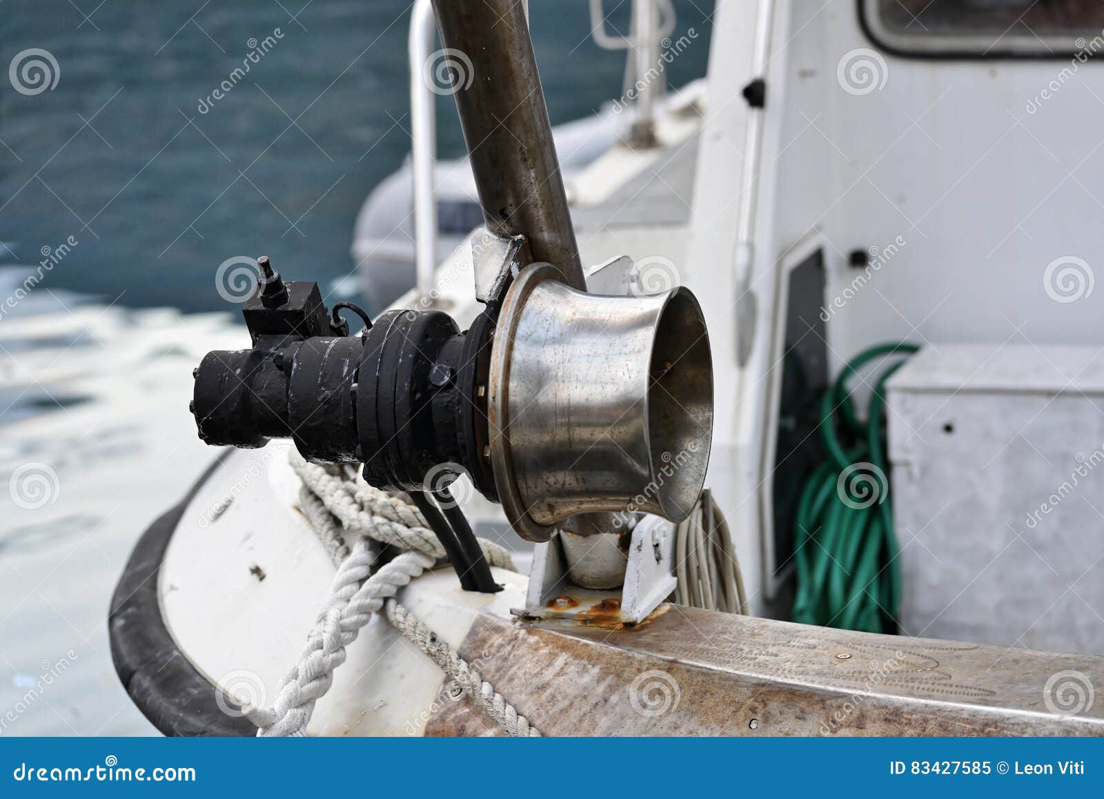 Detail of Winch on Fishing Boat Stock Image - Image of poop, cord: 83427585
