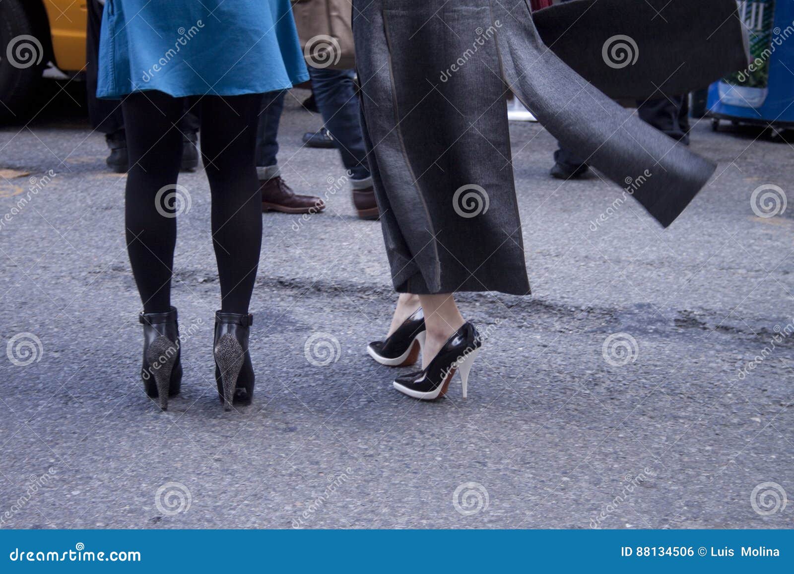 detail of womens high heels in new york