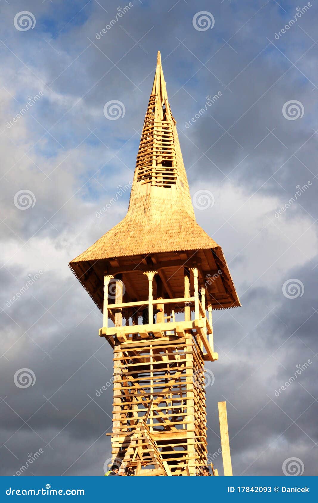 Detail of Wooden Bell Tower Being Built Stock Image Image of