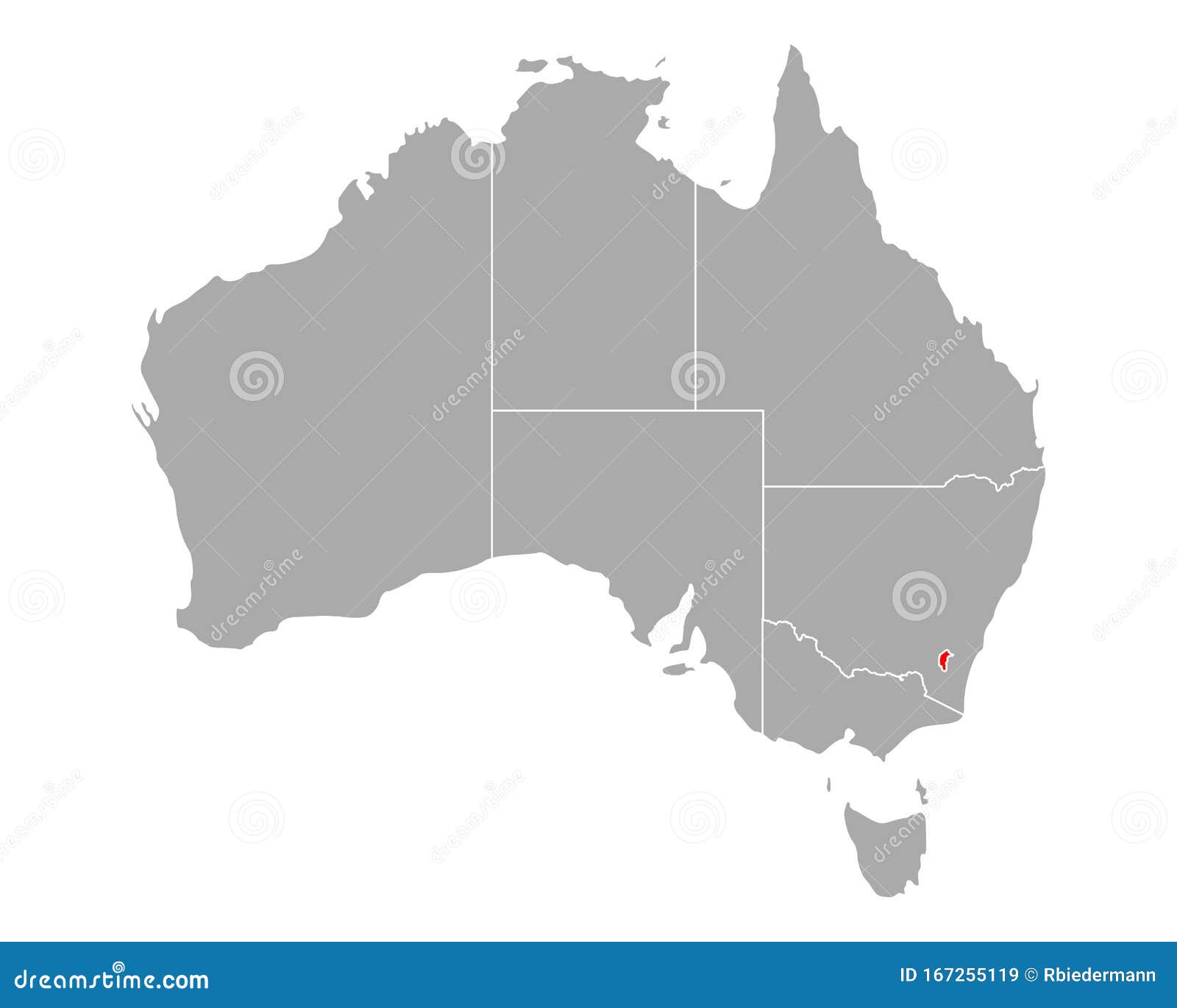 Map of Australian Capital Territory in Australia Stock Vector