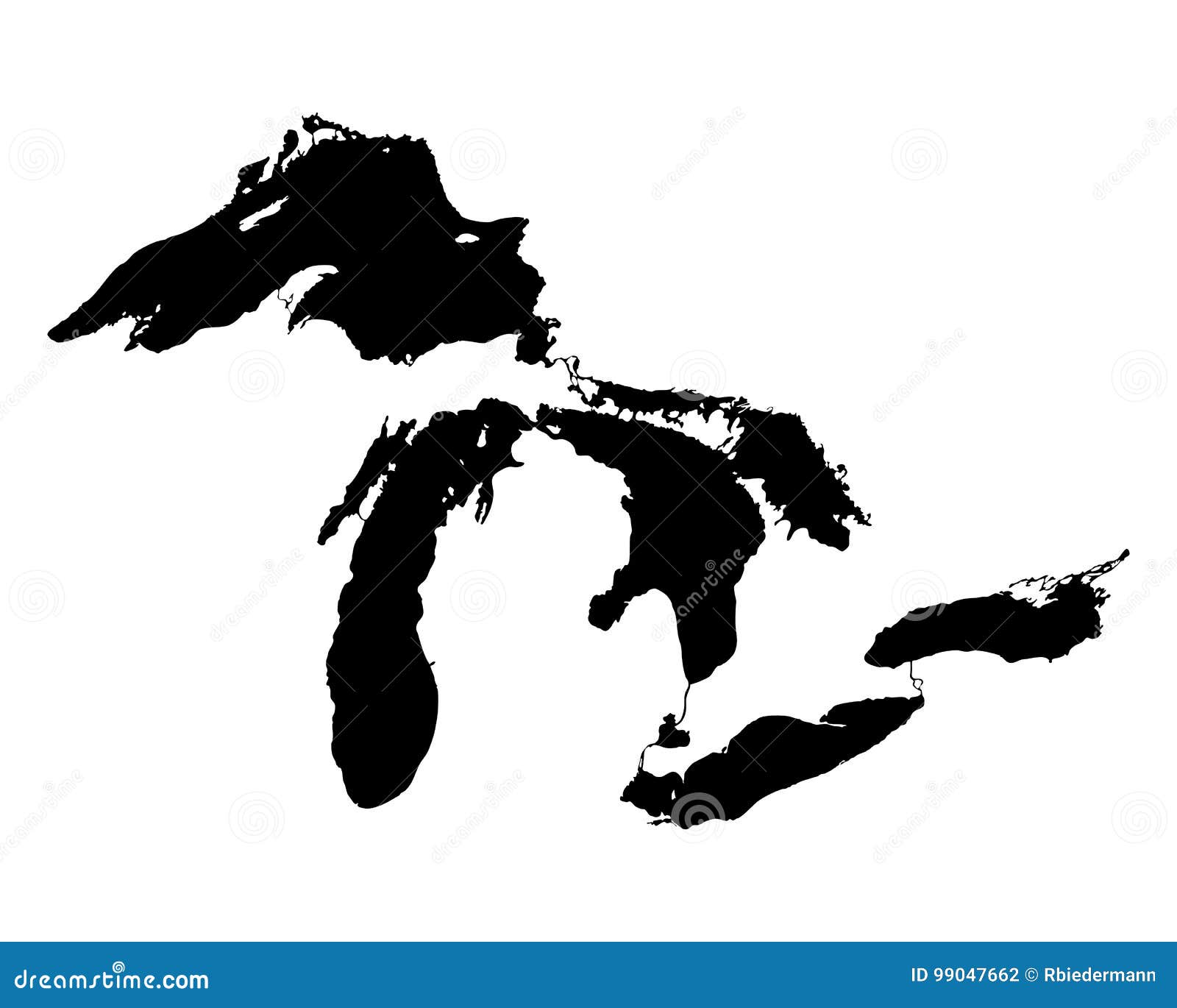 Map of Great Lakes stock vector. Illustration of cartography - 99047662
