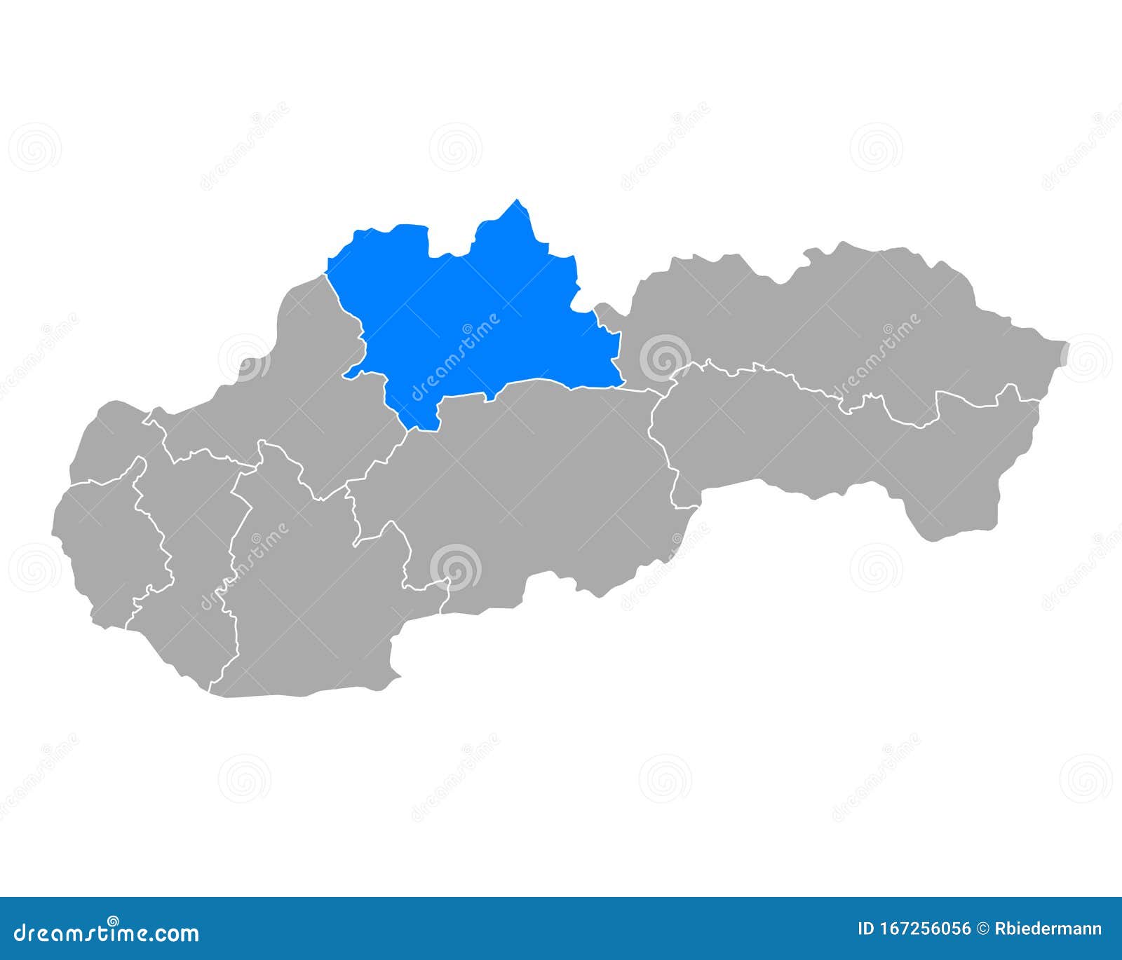 map of zilinsky kraj in slovakia