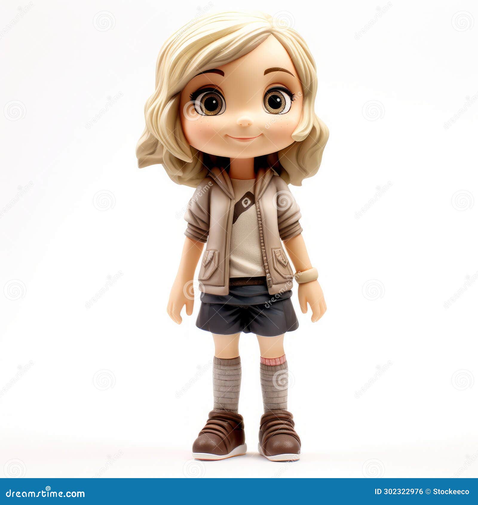 detailed cartoon girl figurine with child-like innocence and adventure theme