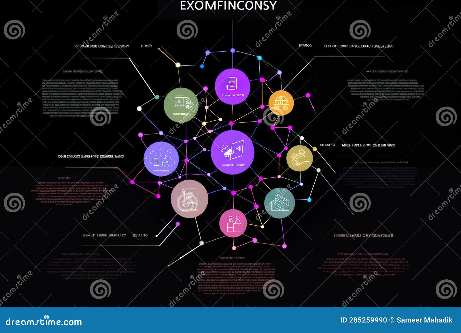 Detailed Chart Paper with Connections in Tables. Generator AI Stock Illustration Illustration