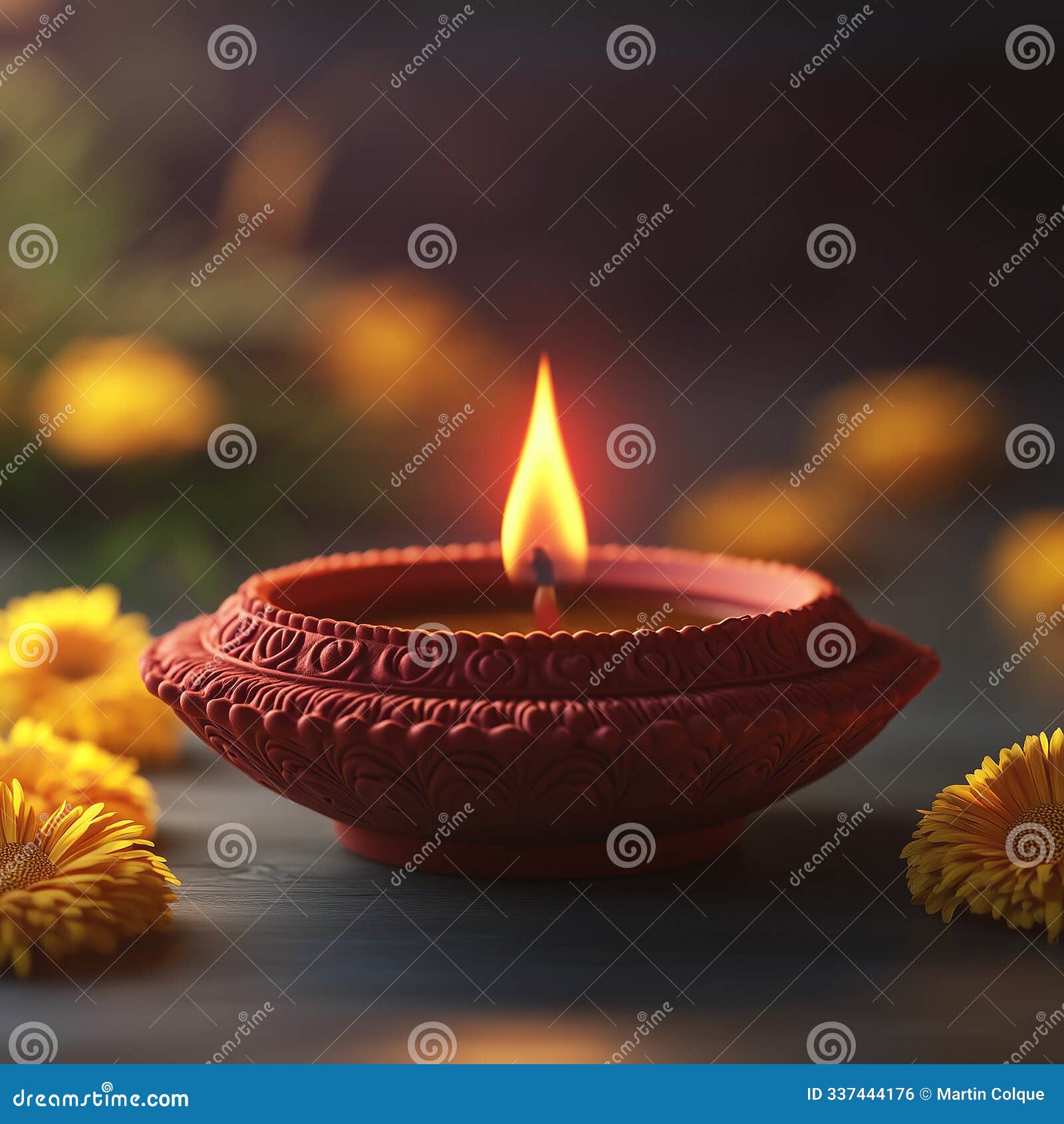 closeup of vibrant diwali decorations
