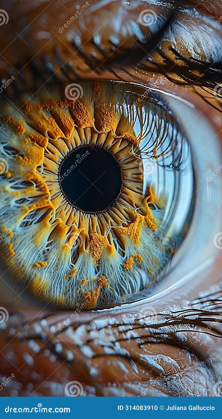 closeup of light brown eye cornea