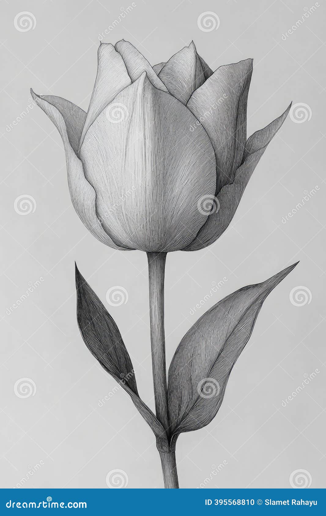 colored pencil drawing original flowers tulip flowers, image size:1066x1690