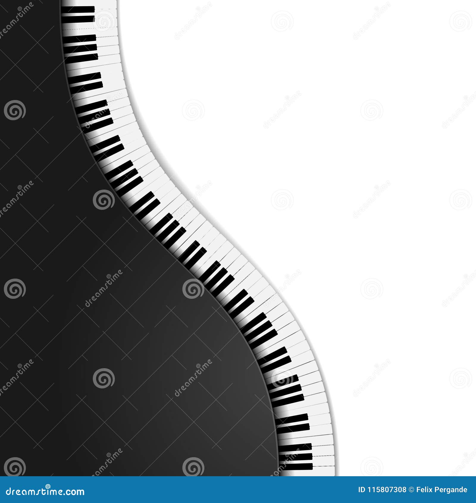 Wavy piano keys stock illustration. Illustration of backdrop - 115807308