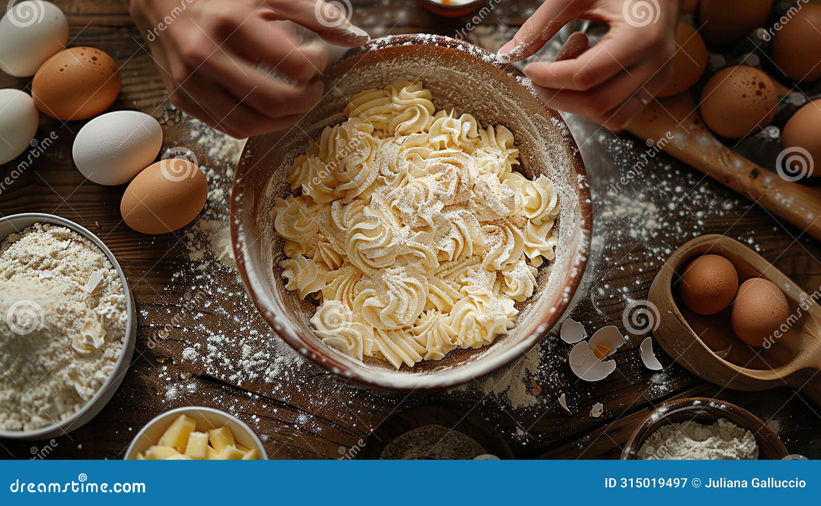hands shaping homemade pasta