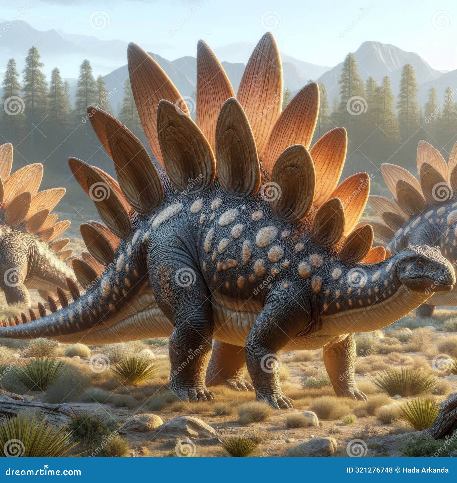 realistic 4k image of stegosaurus plate configuration
