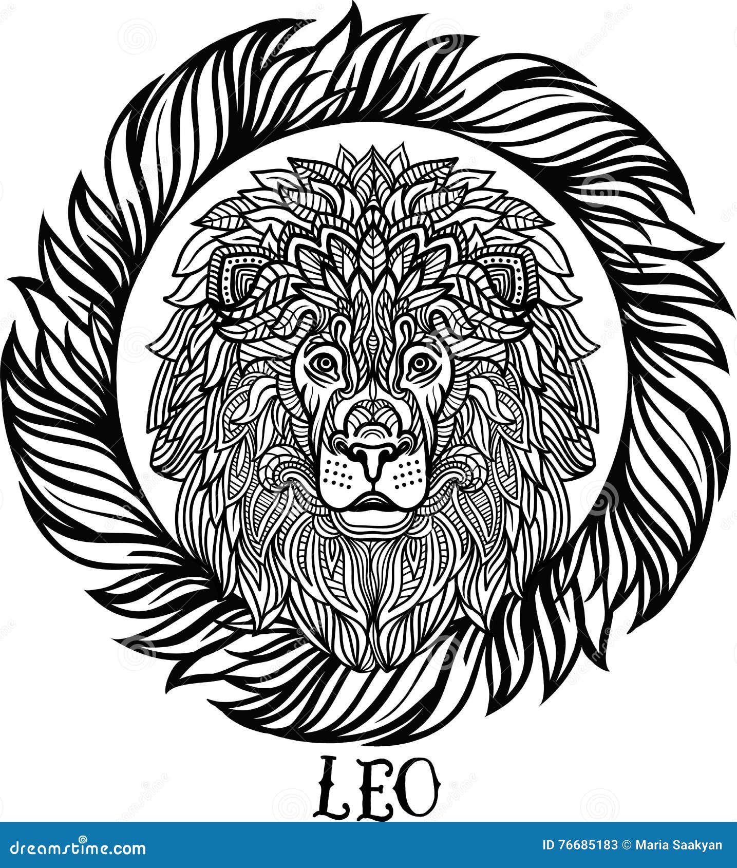 Detailed Lion in Aztec Style Stock Illustration - Illustration of drawing, body: 76685183