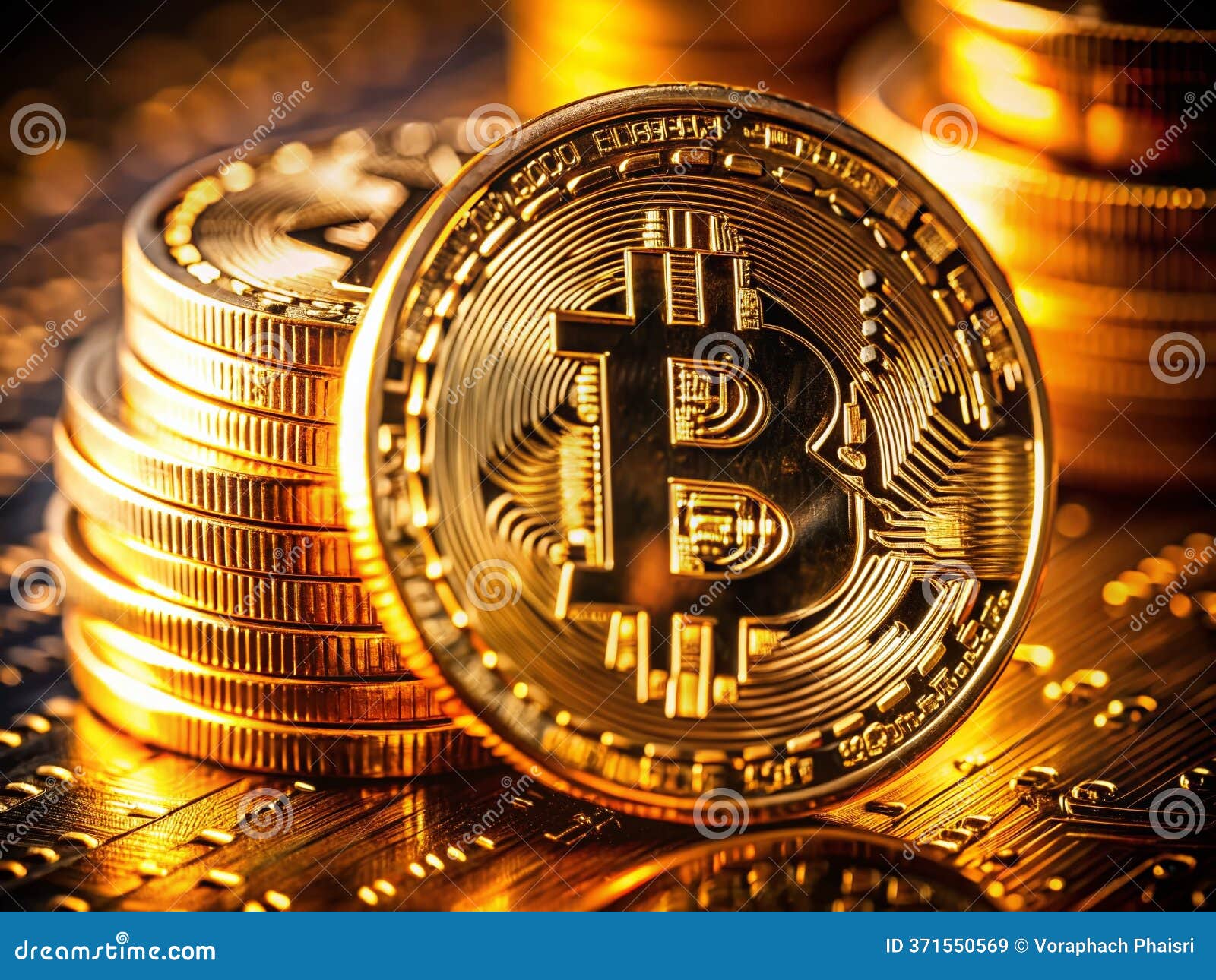 A Detailed Look at a Bitcoin Stack Exploring Cryptocurrency Digital  Currency Finance and Blockchain Technology Stock Illustration -  Illustration of showcases, technology: 371550569