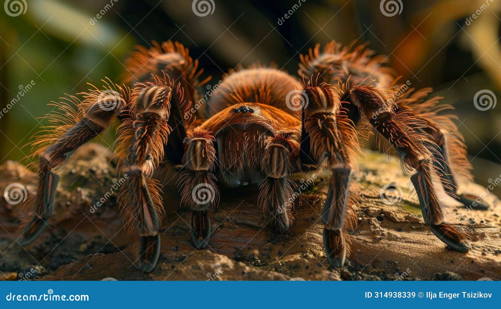 detailed macro shot of tarantula in natural habitat, close up view of spider for nature enthusiasts