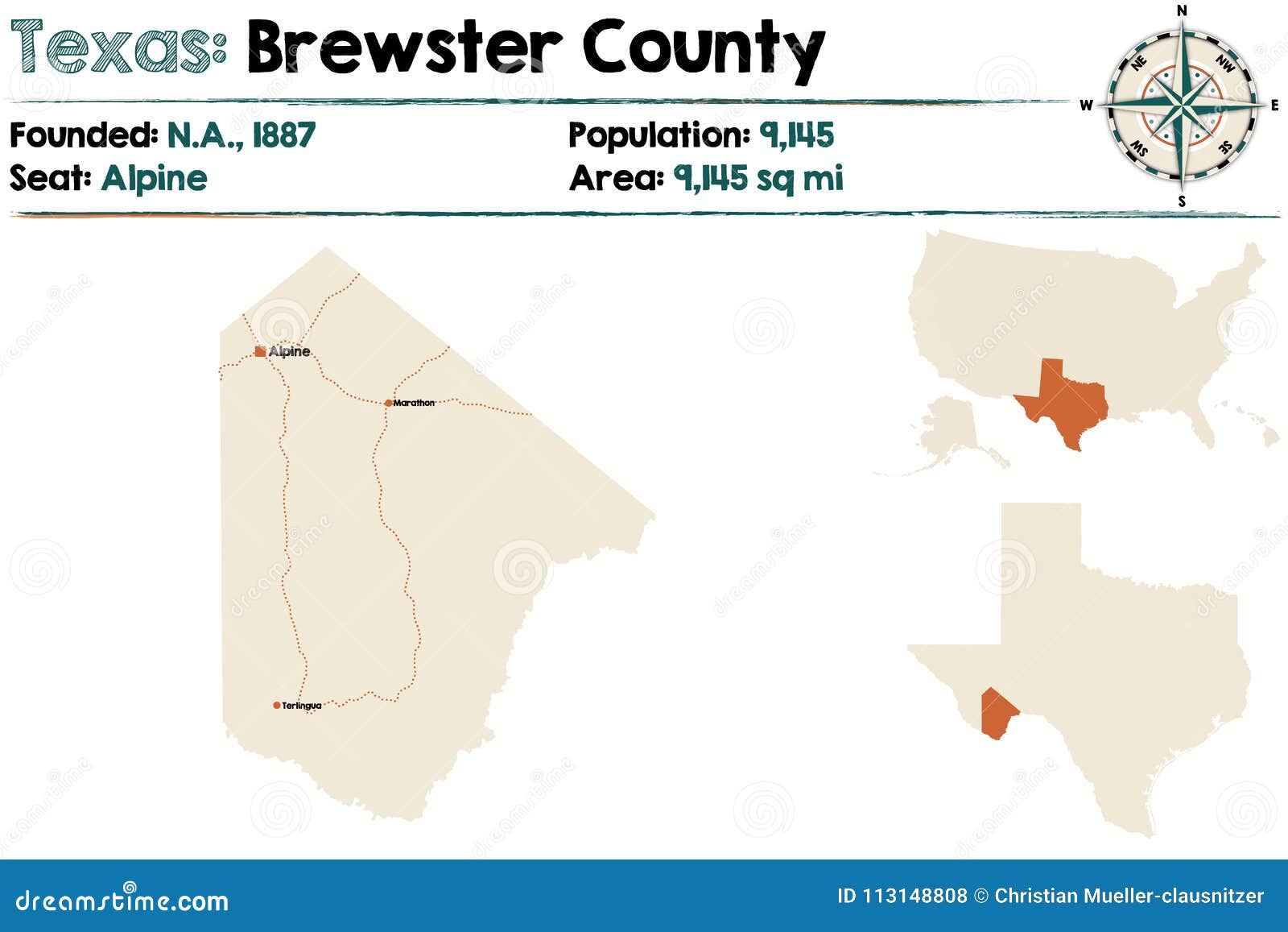 map of brewster county in texas